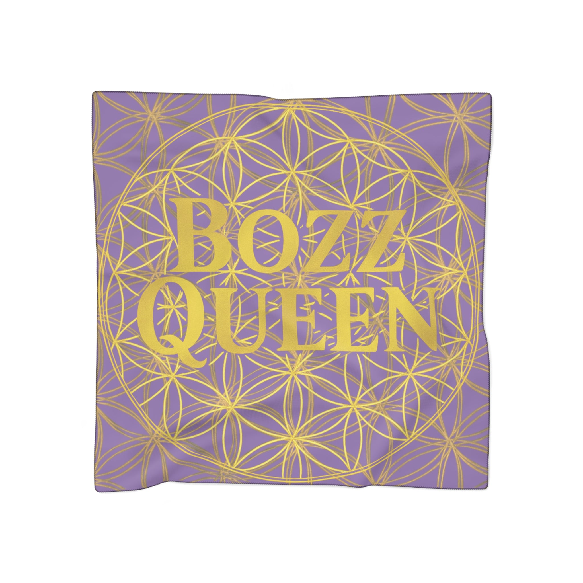 Bozz Queen Light Purple Poly Scarf - Vibrant Flower of Life Design for Stylish Women