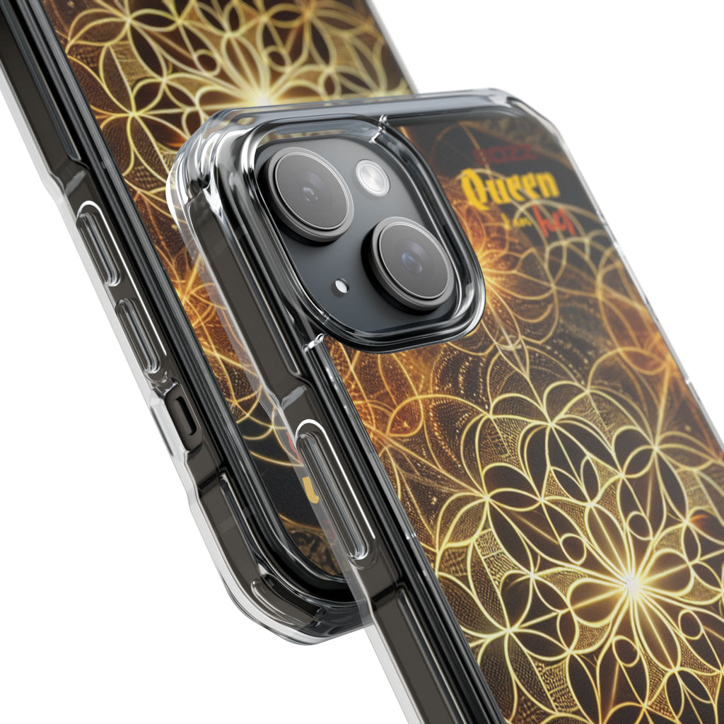 Magnetic Phone Case with Geometric Design, Crystal Clear Protection, Phone Accessory, Gift for Her, Stylish Tech