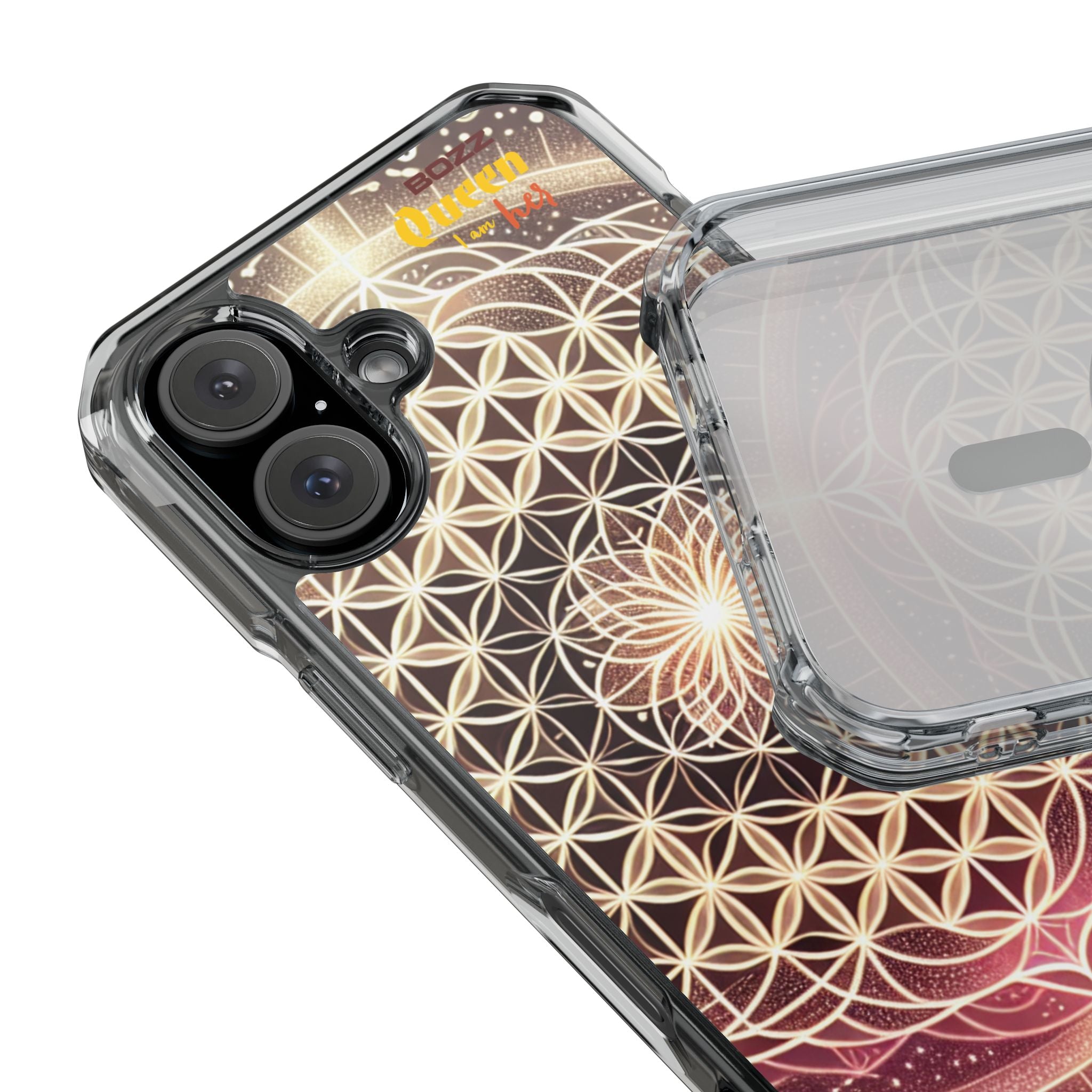 Magnetic Clear Impact Phone Cases, Protective Crystal Shells for Phone, Phone Accessories for Gift, Aura Design Case, Bohemian Style [...]