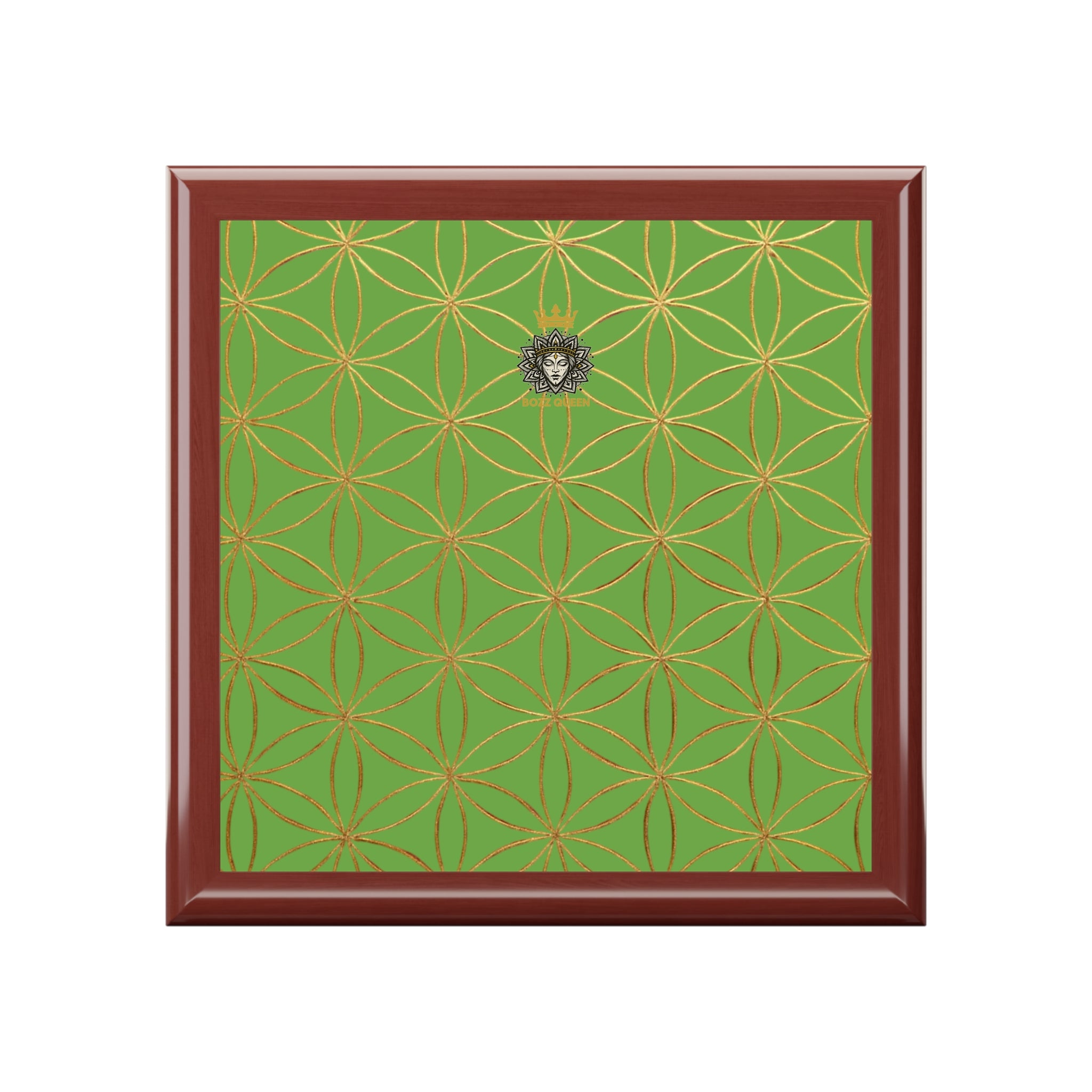 Flower of Life Jewelry Box - Light Green Elegant Keepsake Organizer