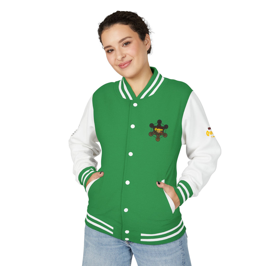 Bozz Queen Crown Design Letterman Jacket - Unisex Heavyweight Varsity Jacket