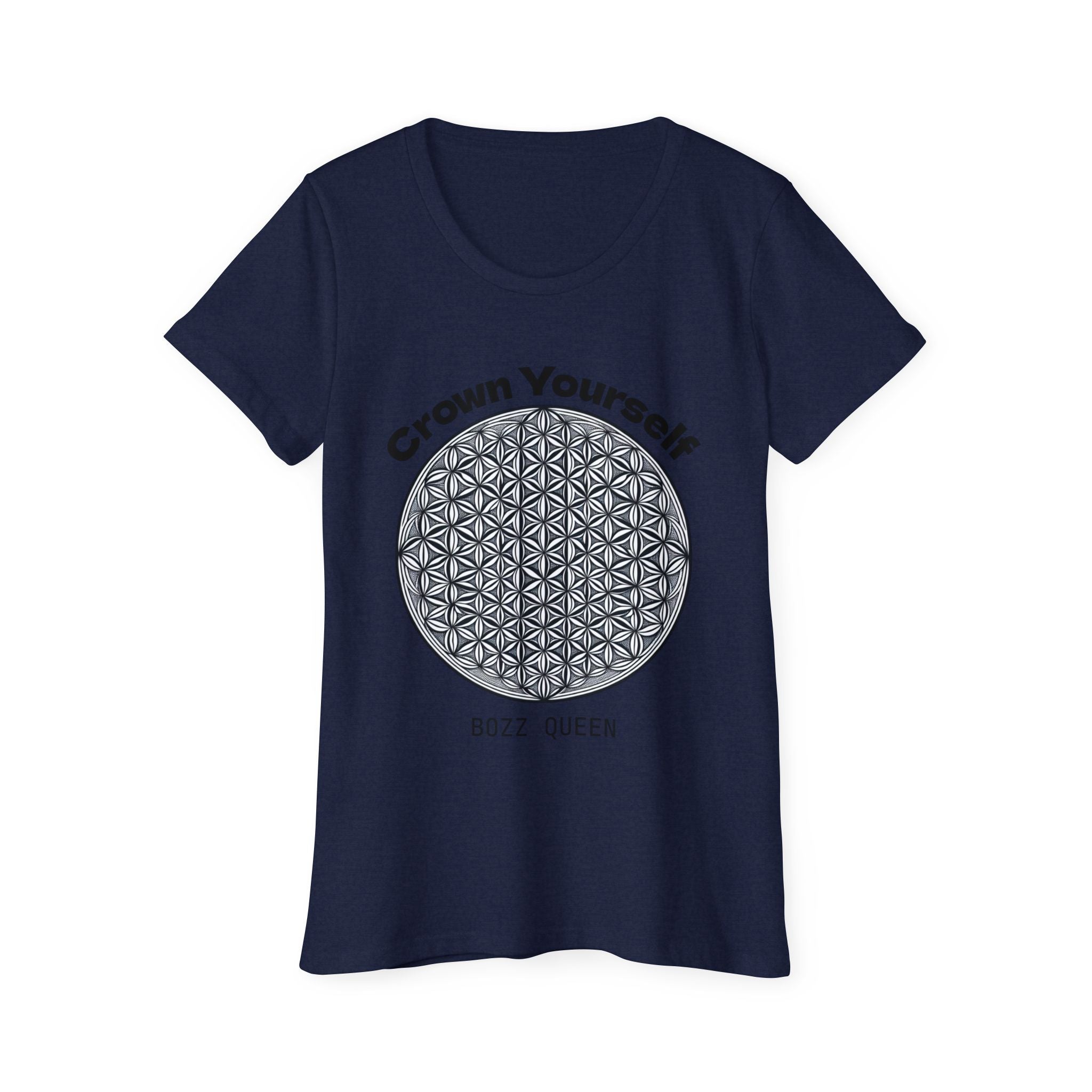 Bozz Queen Crown Yourself Sacred Geometry Goddess T-Shirt - Women's Organic Tee