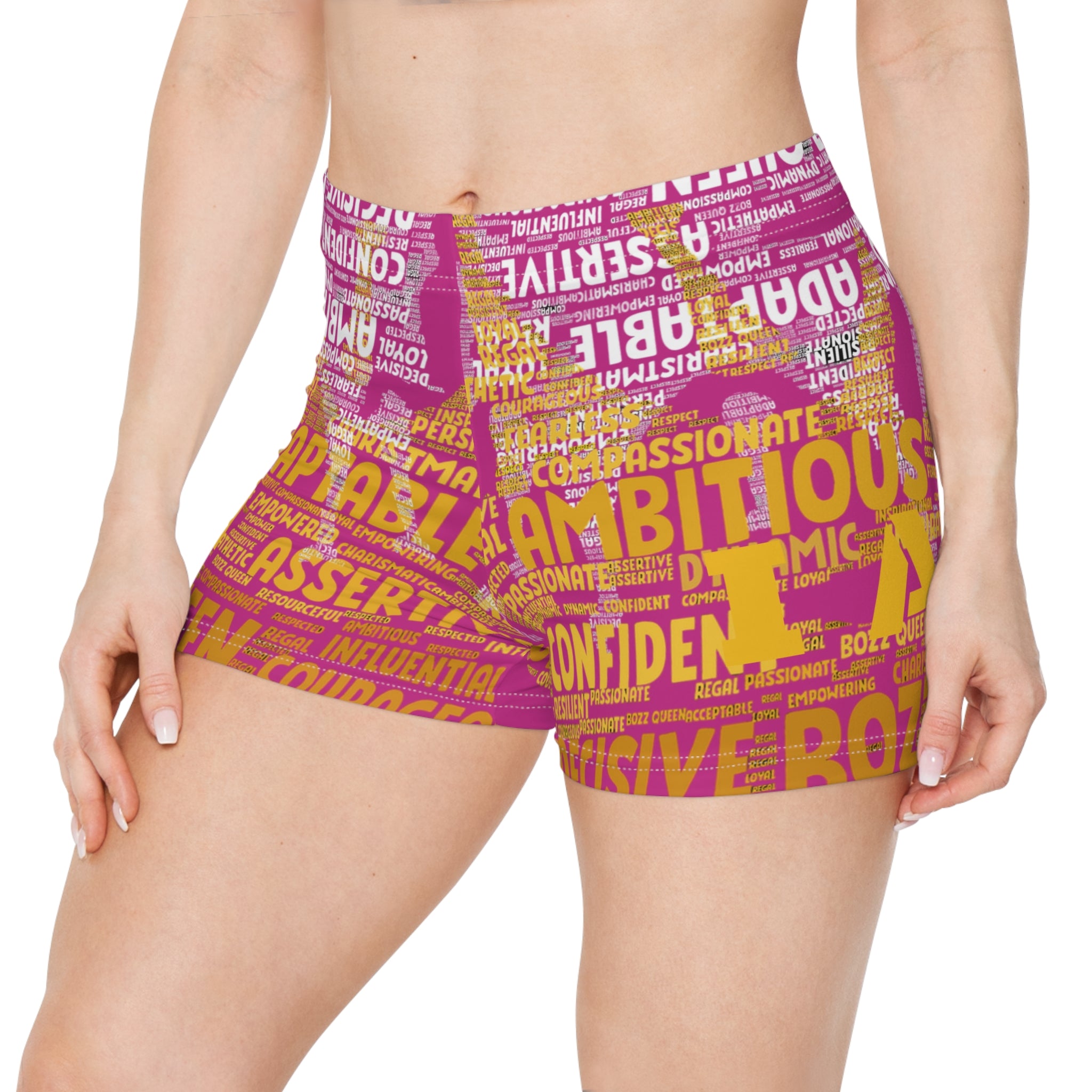 Pink I AM Series Women's Empowerment Shorts - Motivational Activewear