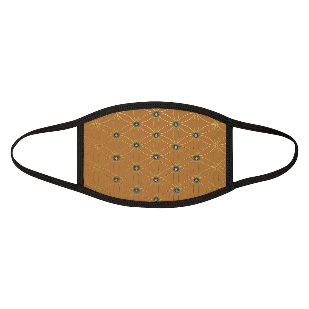 Bozz Queen Flower of Life Face Mask - Light Brown & Gold Stylish Breathable Cloth Mask