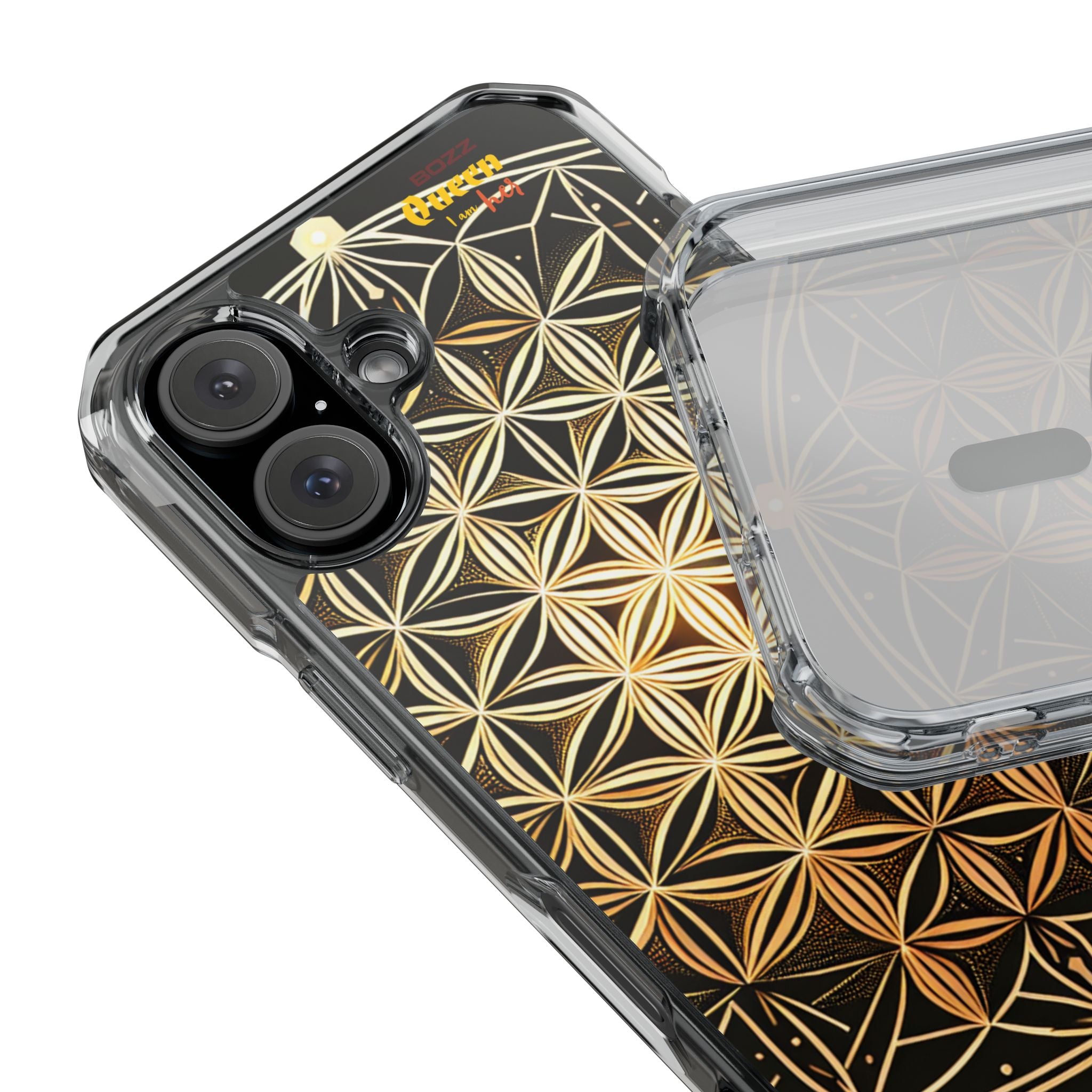 Flower of Life Magnetic Clear Case, Personalized Phone Case, Protective Impact Case, Gift for Him or Her, Boho Phone Accessories
