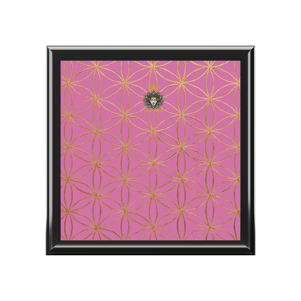 Flower of Life Jewelry Box - Light Pink Elegant Keepsake Organizer