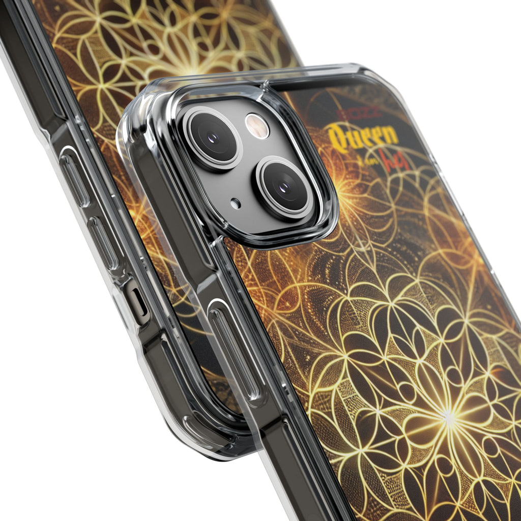 Magnetic Phone Case with Geometric Design, Crystal Clear Protection, Phone Accessory, Gift for Her, Stylish Tech