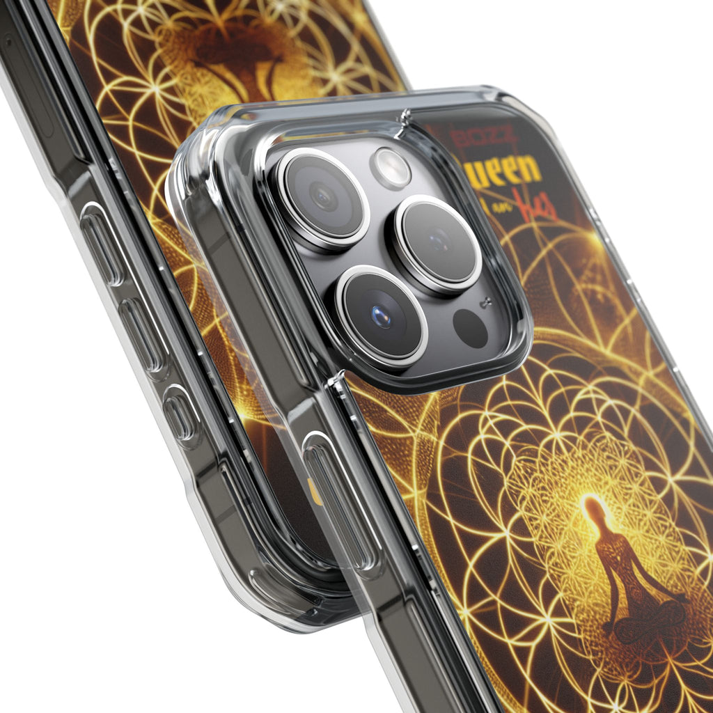 Spiritual Magnetic Phone Case - Boho Chic, Crystal Energy, Mindfulness Gift, Yoga Accessory, Meditation Decor