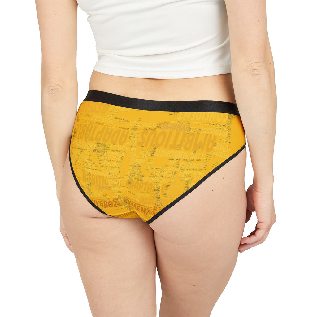 Women's Yellow Motivational Underwear - Bold Statement Lingerie