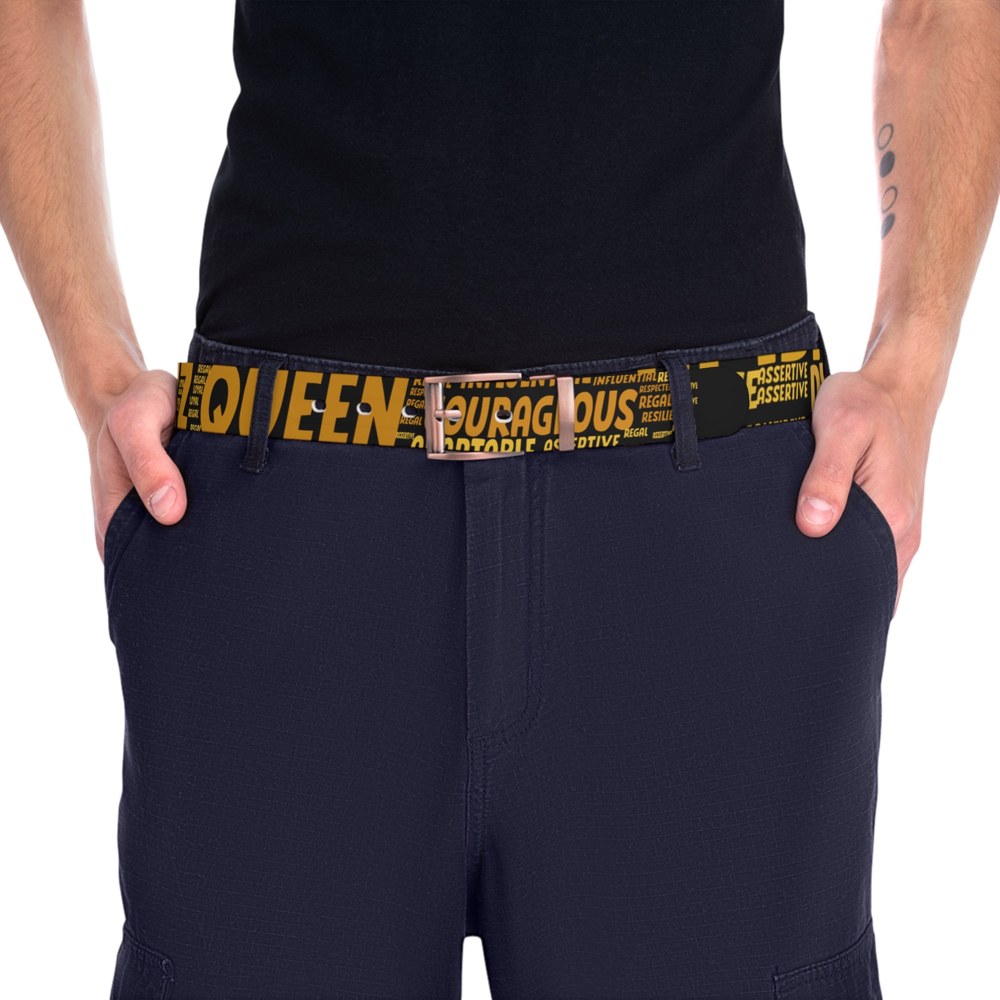BOZZ QUEEN Motivational Belt - Empowering Quote Fashion Accessory