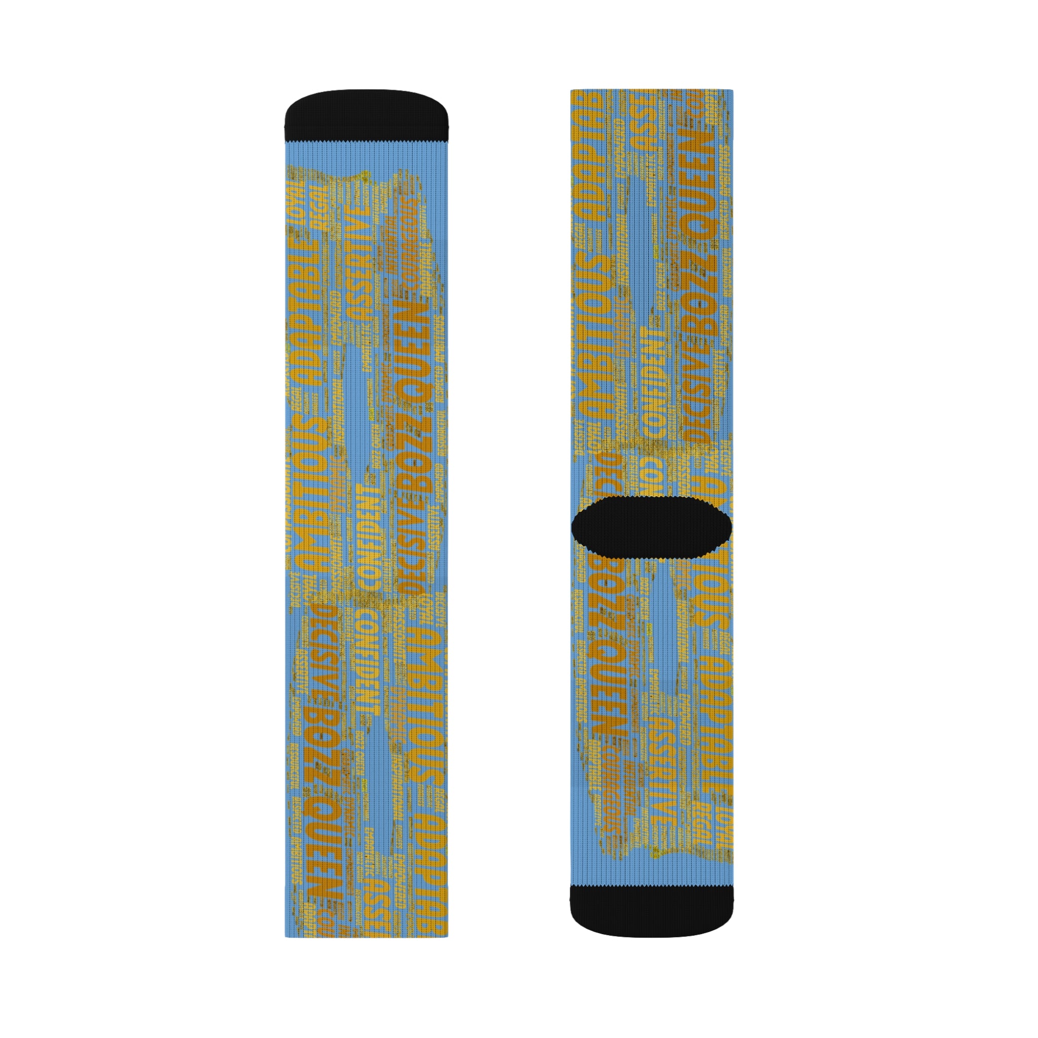 Light Blue Bold Statement Socks | Inspirational Gift, Trendy Accessories, Positive Affirmations, Unique Fashion, Motivational Wear