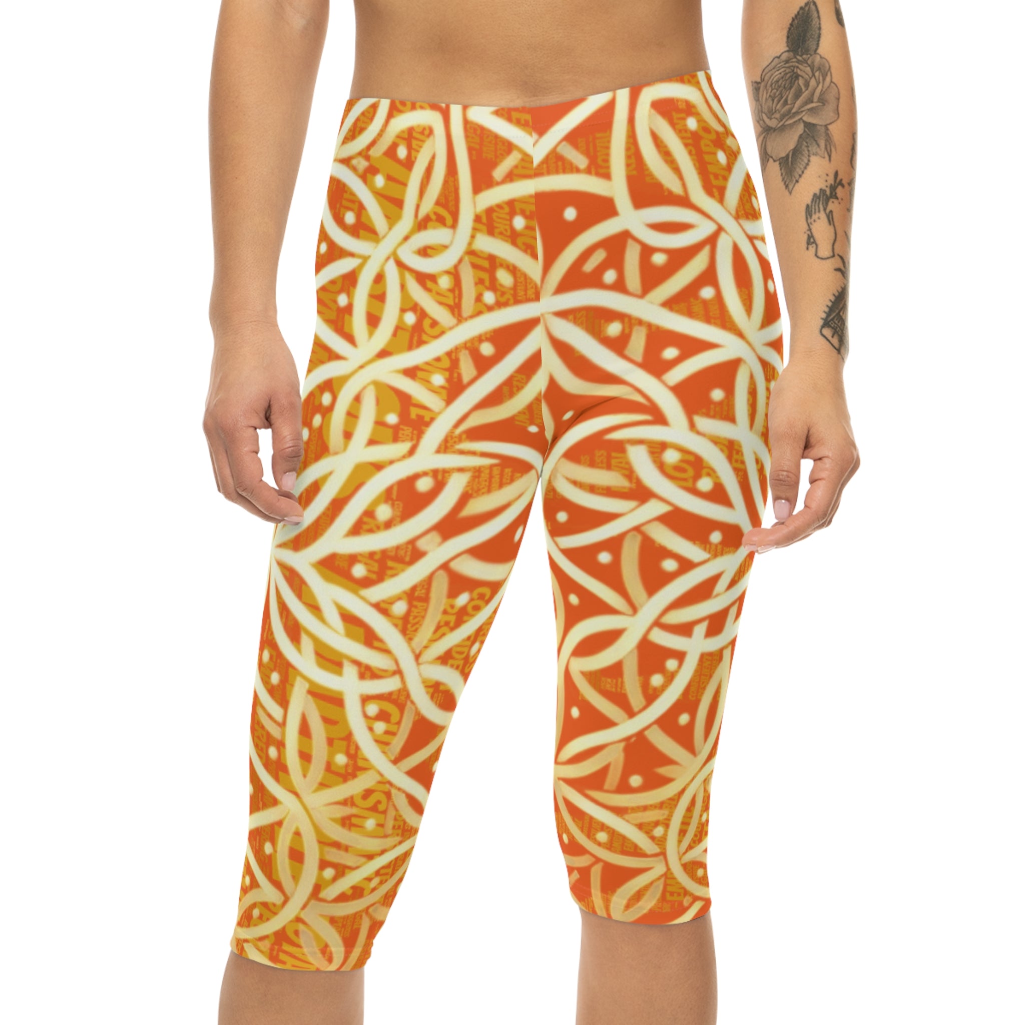 Orange Chic Women's Capri Leggings - Stylish Yoga Pants & Activewear