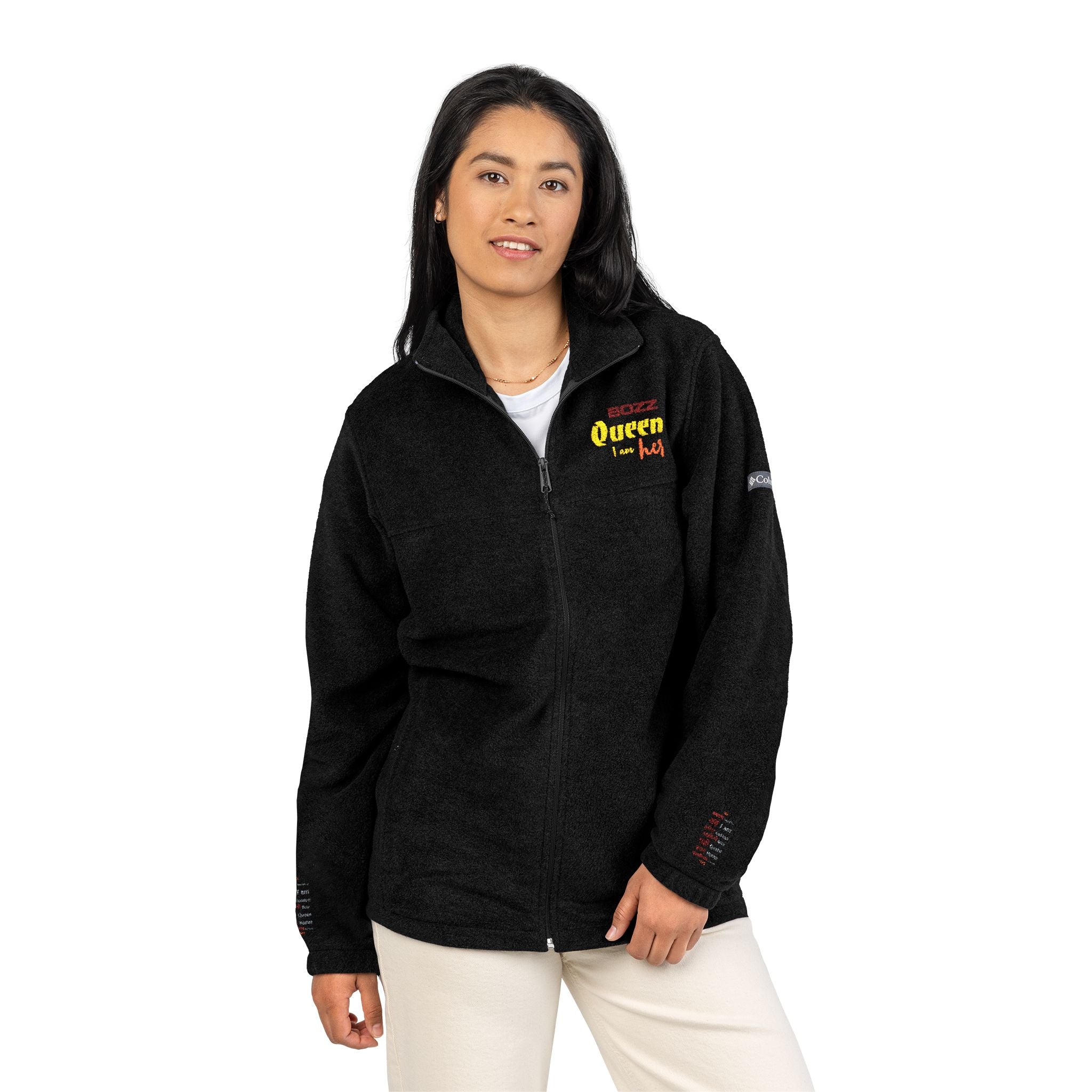 Queen of the Heart Embroidered Fleece Jacket - Bozz Queen Unisex Cozy Outerwear