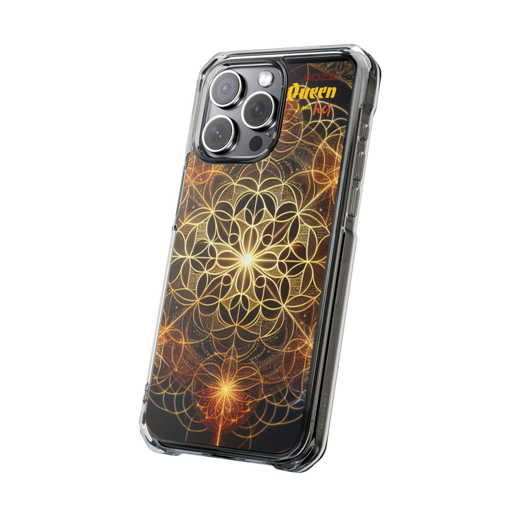 Magnetic Phone Case with Geometric Design, Crystal Clear Protection, Phone Accessory, Gift for Her, Stylish Tech