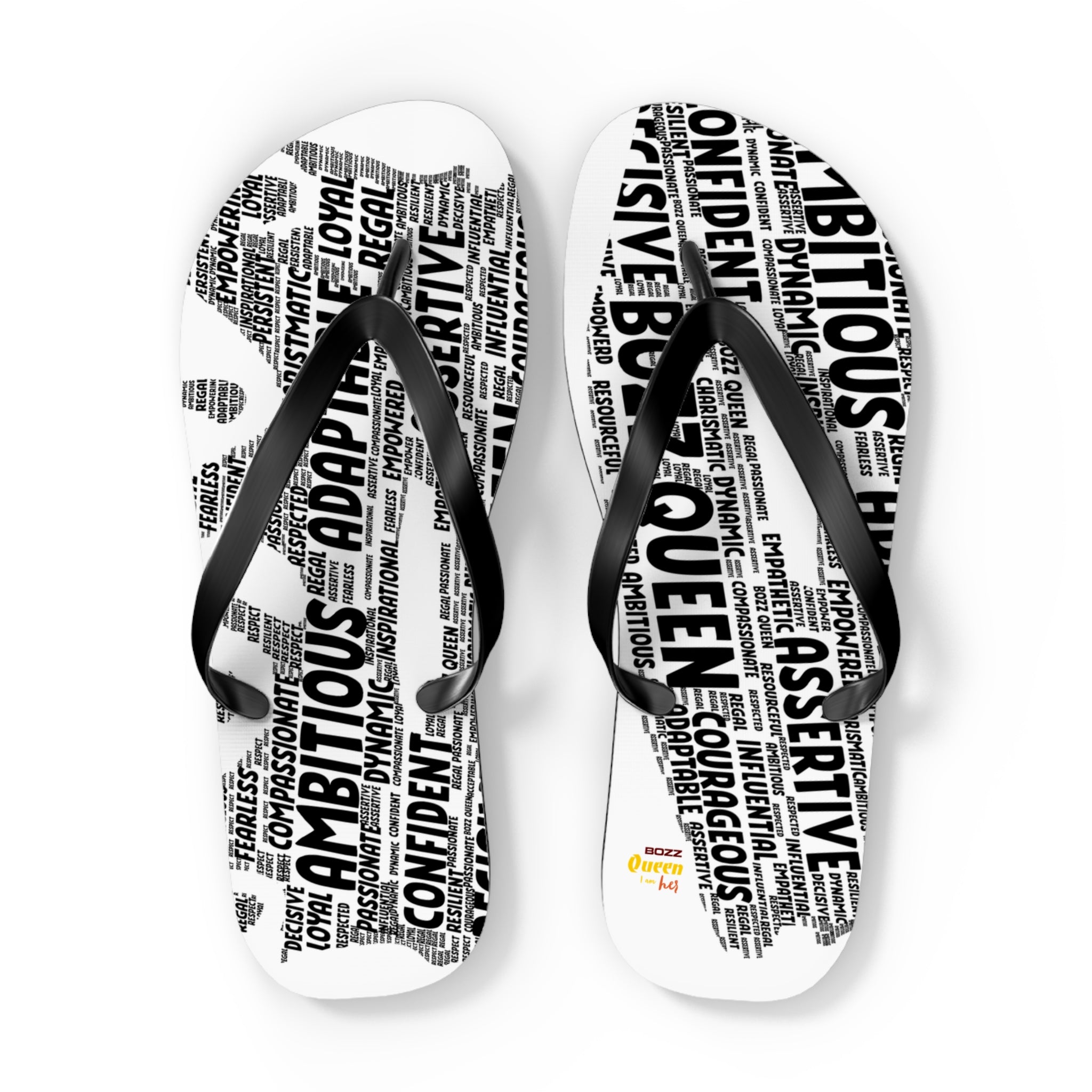 Empowering Word Flip Flops - Motivational Summer Footwear for Self-Care