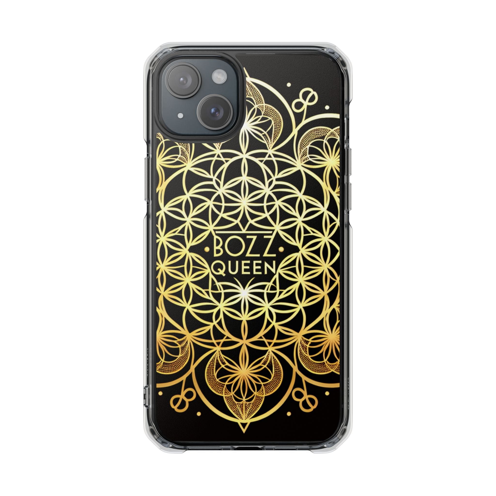 Magnetic Phone Case with Mandala Design, Boz Queen Protective Cover, Gift for Her, Bohemian Aesthetic, Unique Phone Accessory