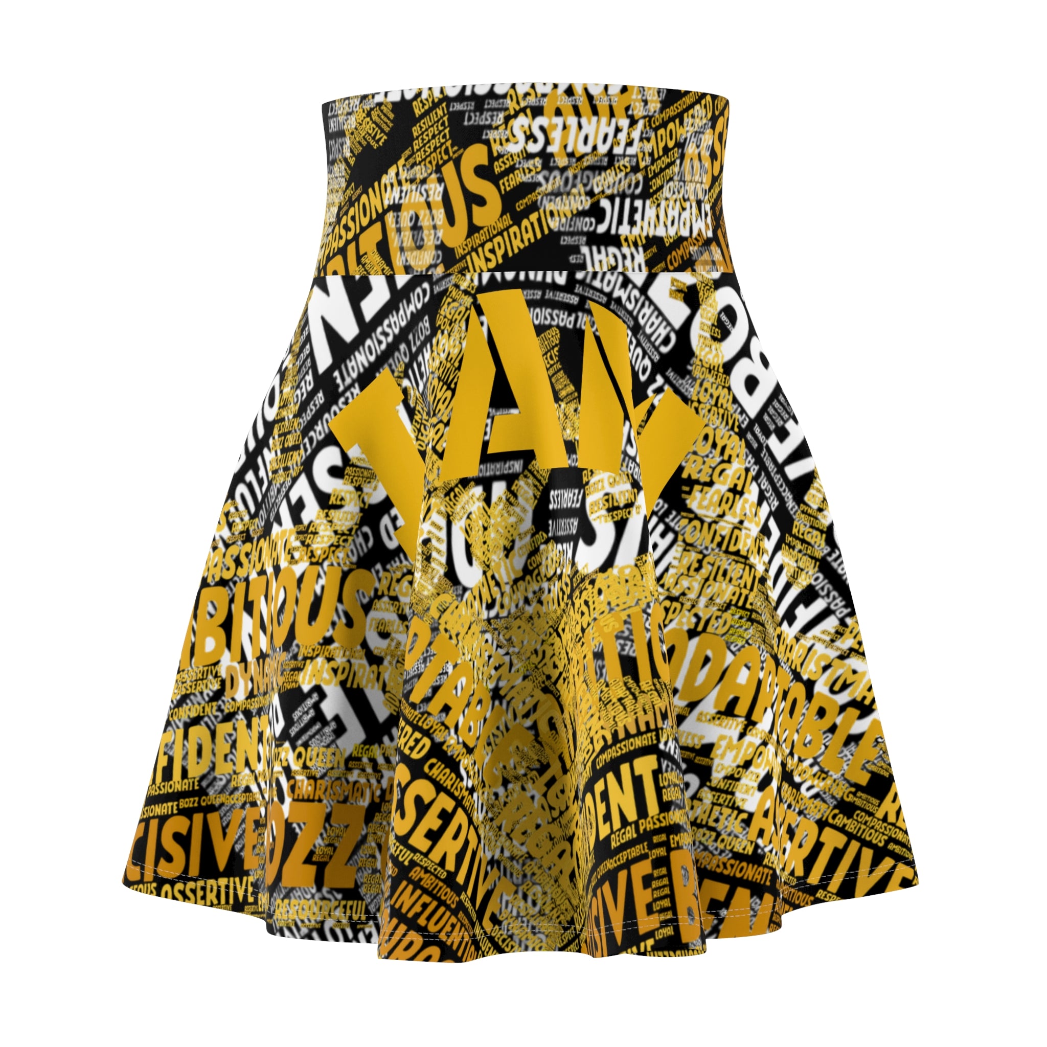 BOZZ QUEEN I AM Series Bold Statement Women's Skater Skirt - AOP Fashion
