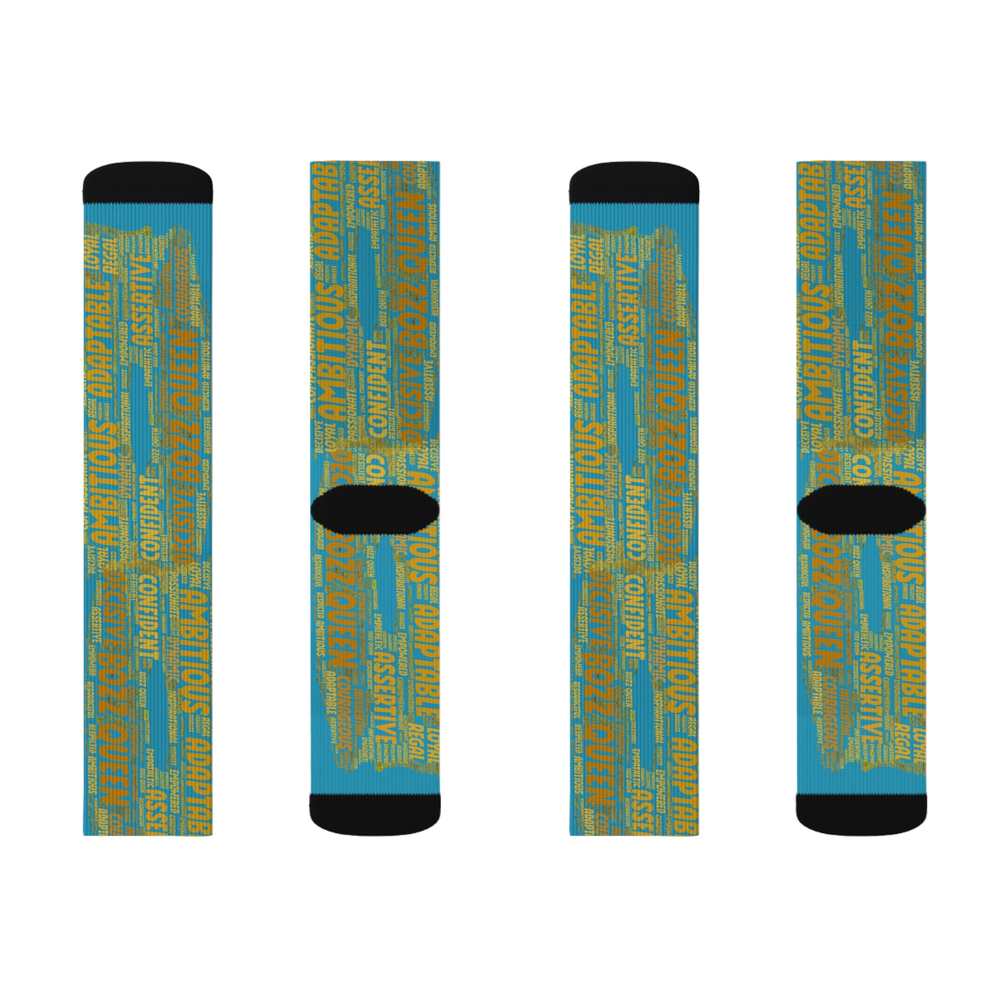 BOZZ QUEEN Turquoise Bold Statement Socks - Empowering Motivational Wear