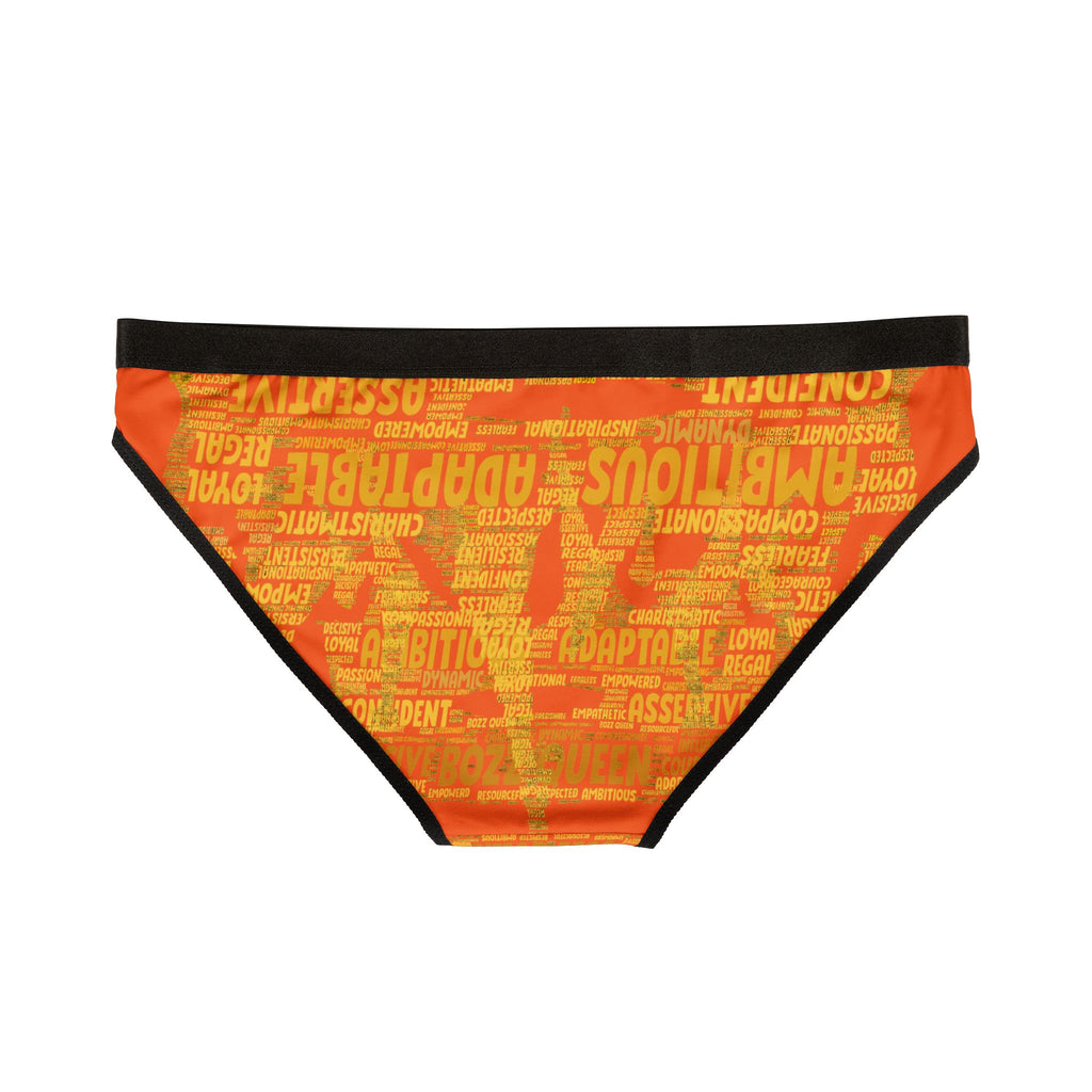 Women's Orange Yellow Motivational Underwear - Bold Statement Lingerie