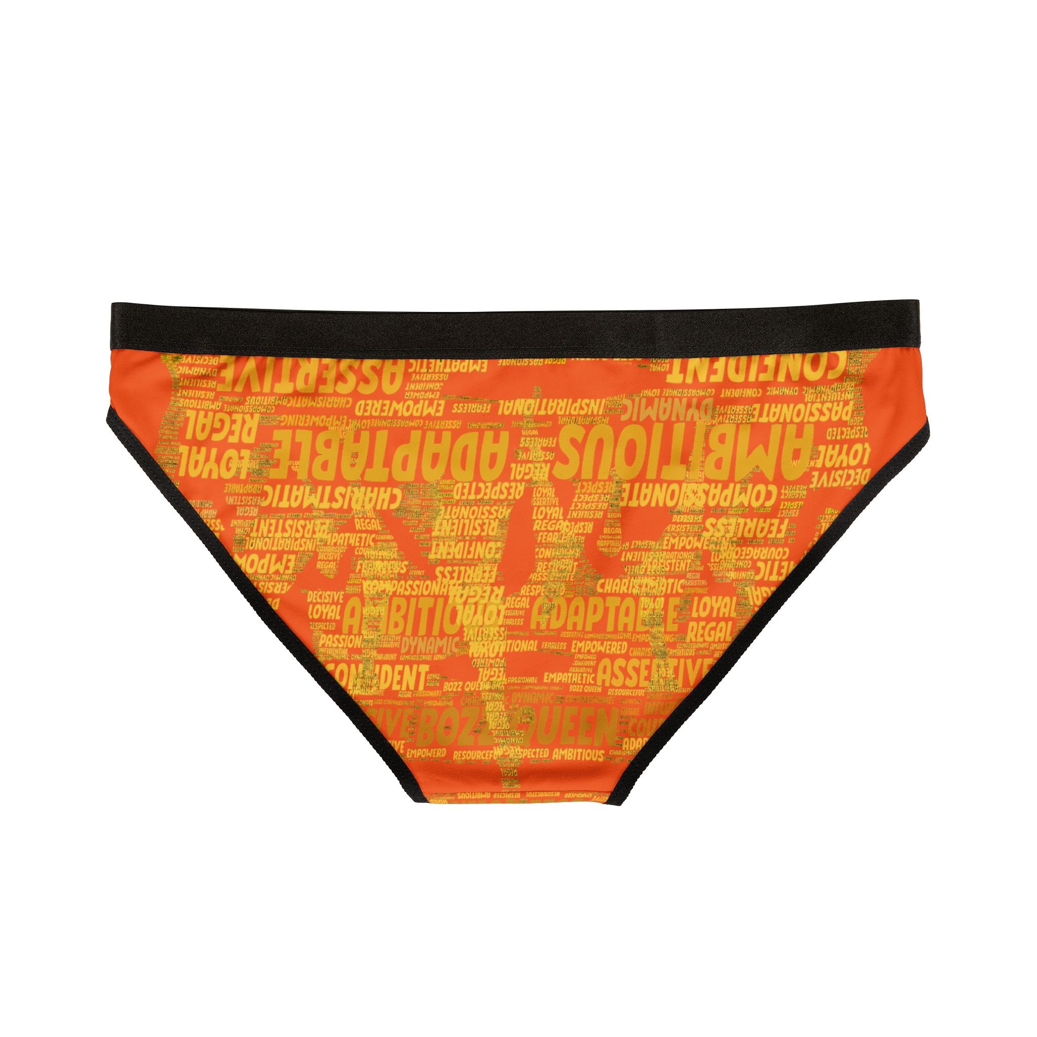 Women's Orange Yellow Motivational Underwear - Bold Statement Lingerie
