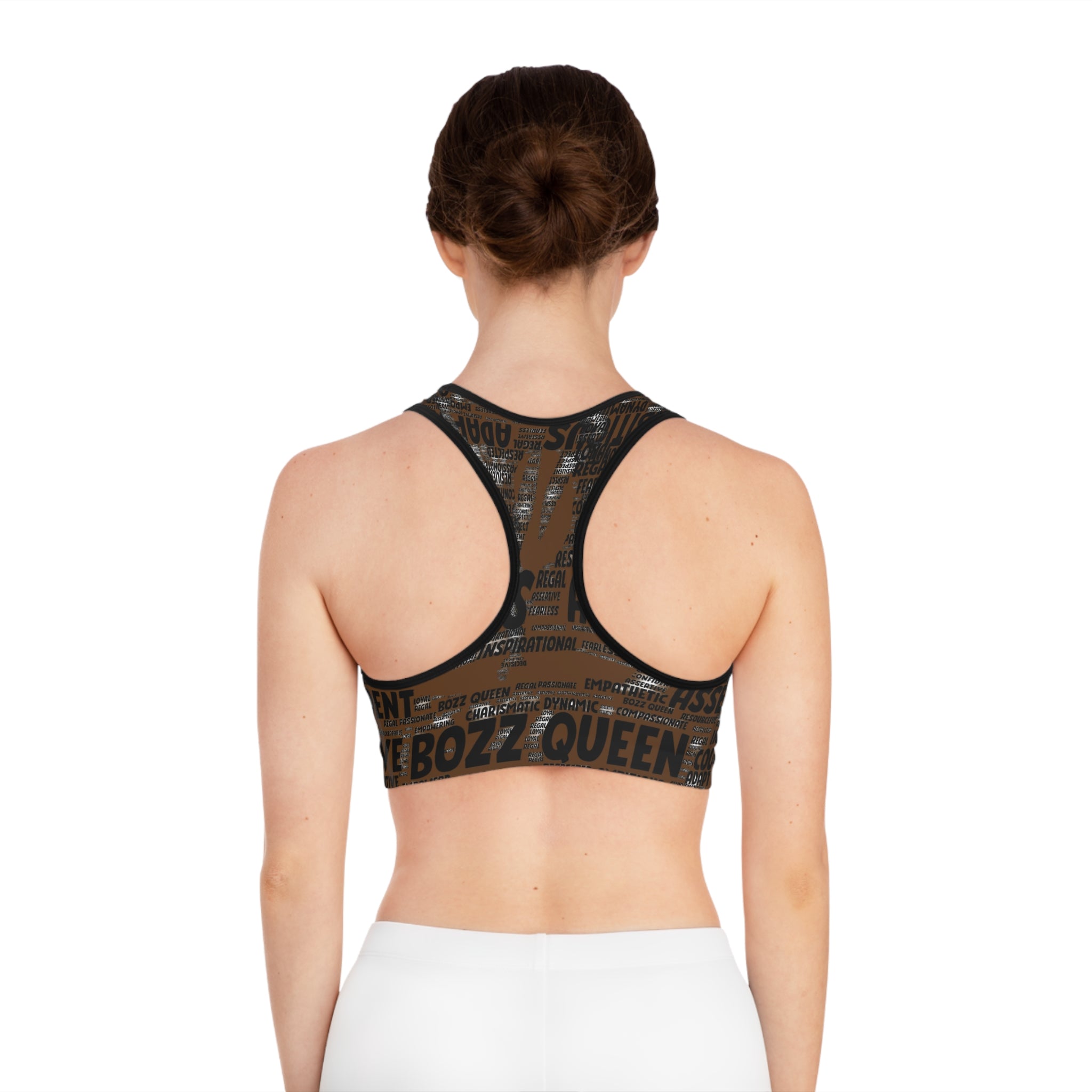 Empowering Sports Bra - Bozz Queen Origin Collection | Brown & Black