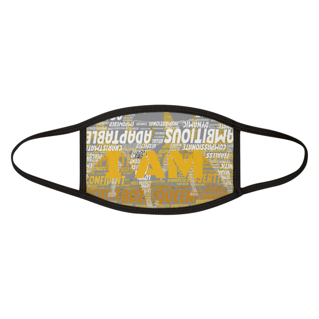 I AM Series Empowering Face Mask - Grey Mixed-Fabric with Inspirational Quotes