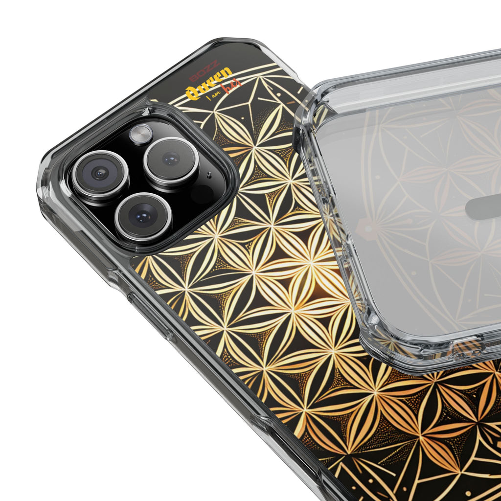 Flower of Life Magnetic Clear Case, Personalized Phone Case, Protective Impact Case, Gift for Him or Her, Boho Phone Accessories