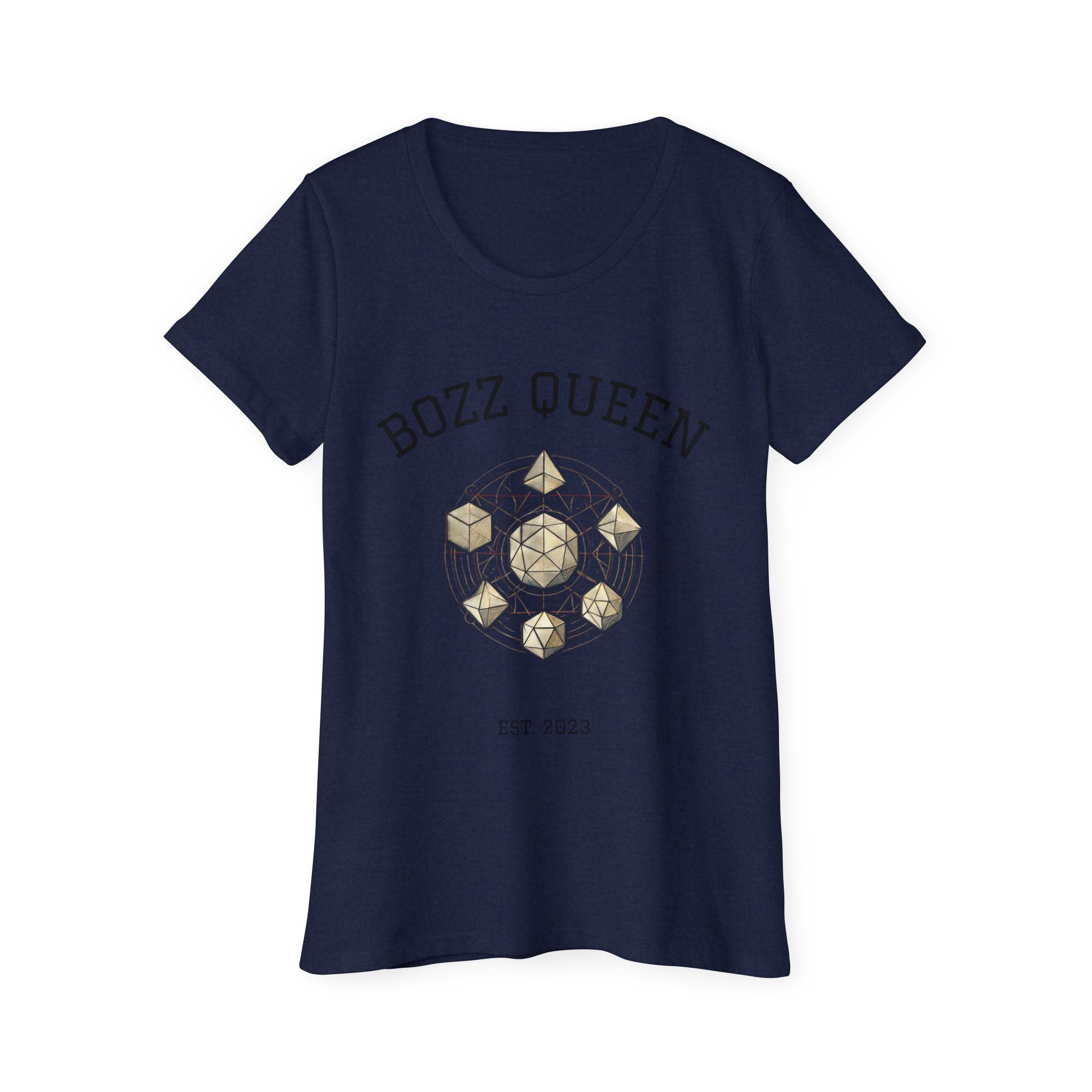 Bozz Queen Platonic Solids Sacred Geometry T-Shirt - Women's Organic Cotton Tee