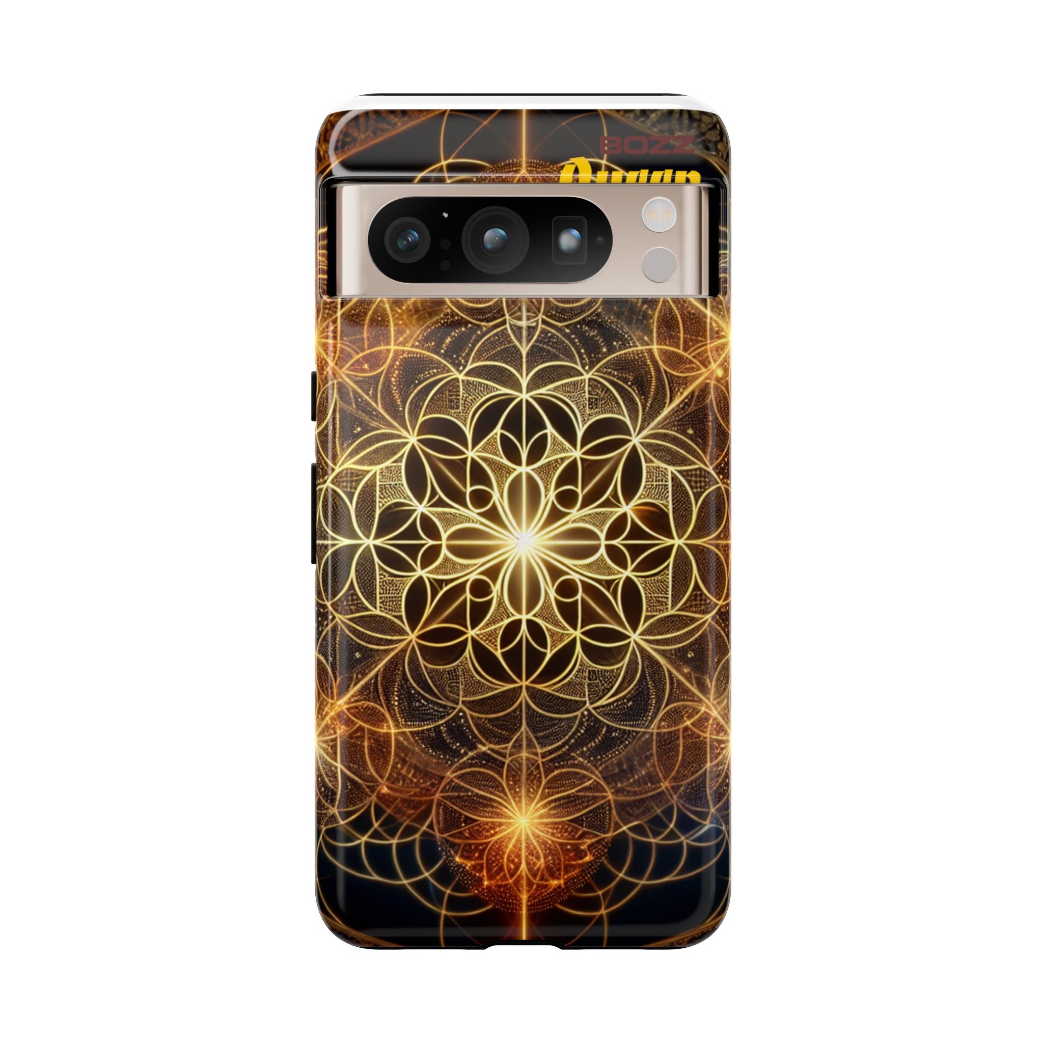 Golden Flower Mandala Phone Case, Tough Cases, Bohemian Phone Cover, Unique Gift for Him/Her, Spiritual and Artistic Design