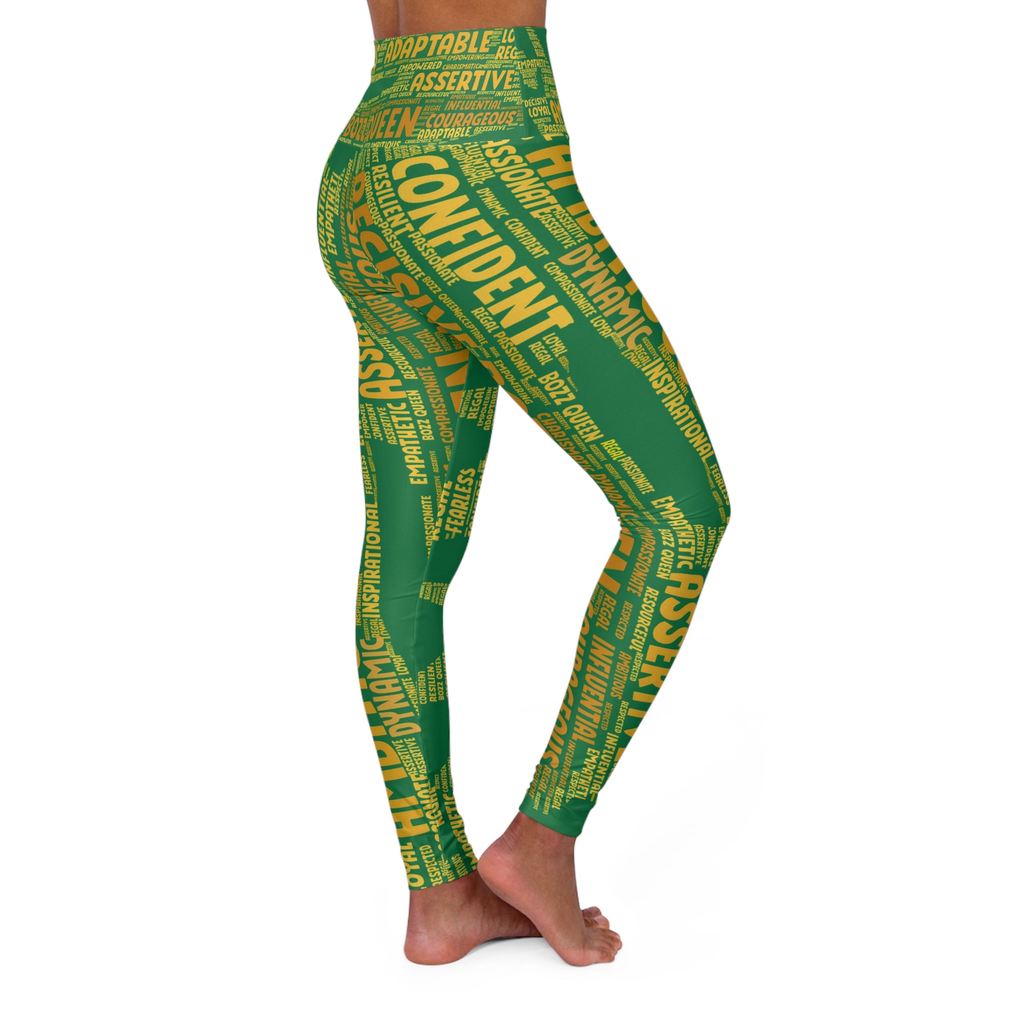 Empowering High Waisted Yoga Leggings - Motivational Activewear