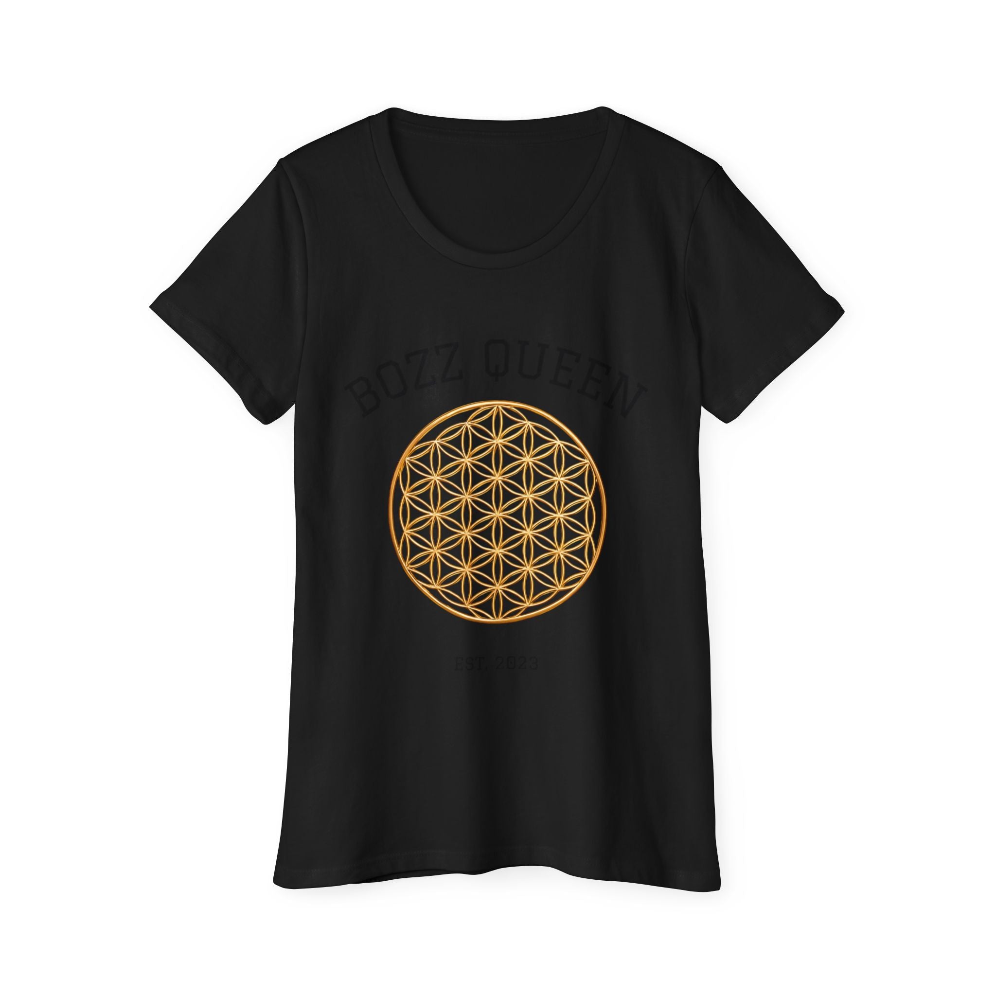 Bozz Queen Flower of Life Sacred Geometry T-Shirt - Women's Organic Cotton Tee