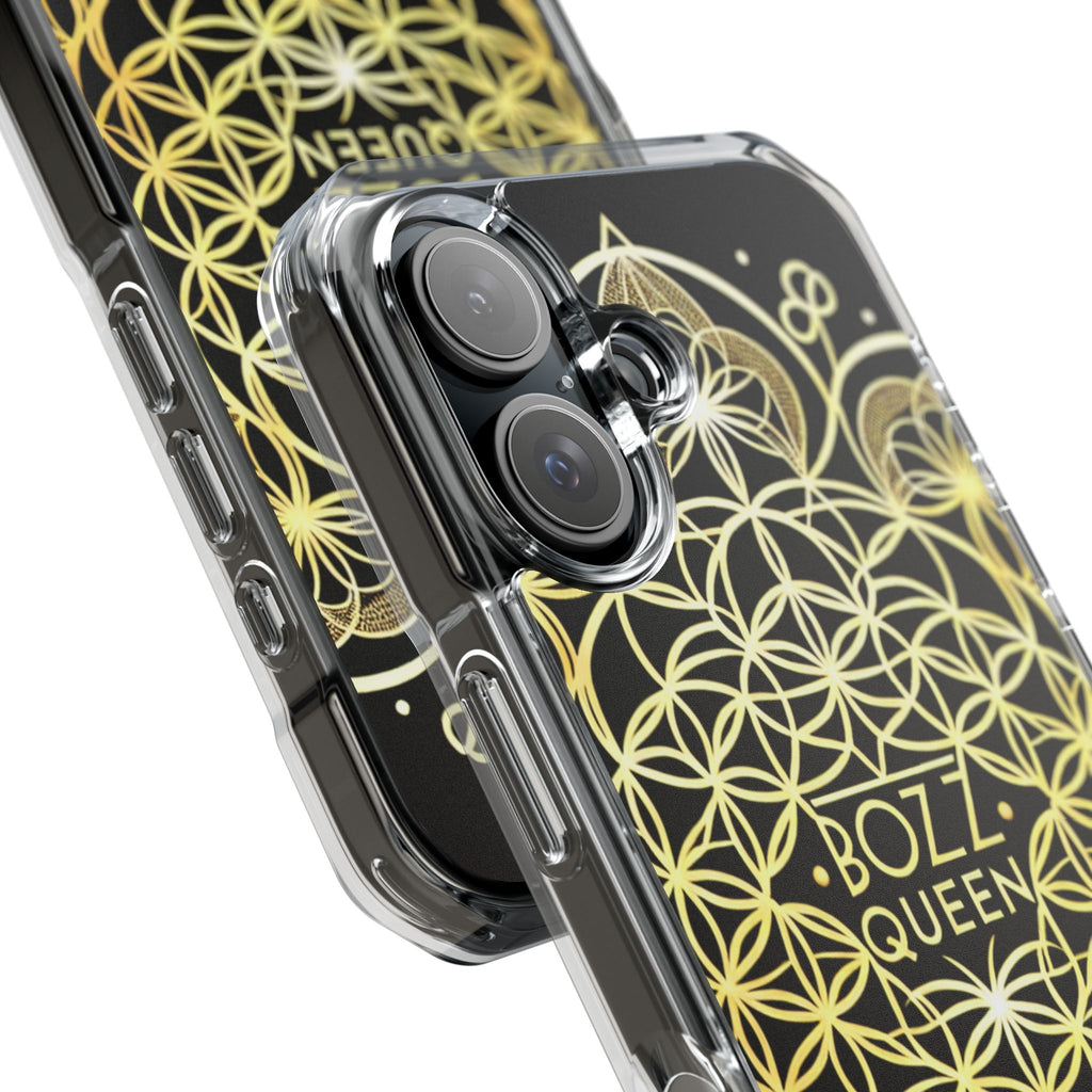 Magnetic Phone Case with Mandala Design, Boz Queen Protective Cover, Gift for Her, Bohemian Aesthetic, Unique Phone Accessory