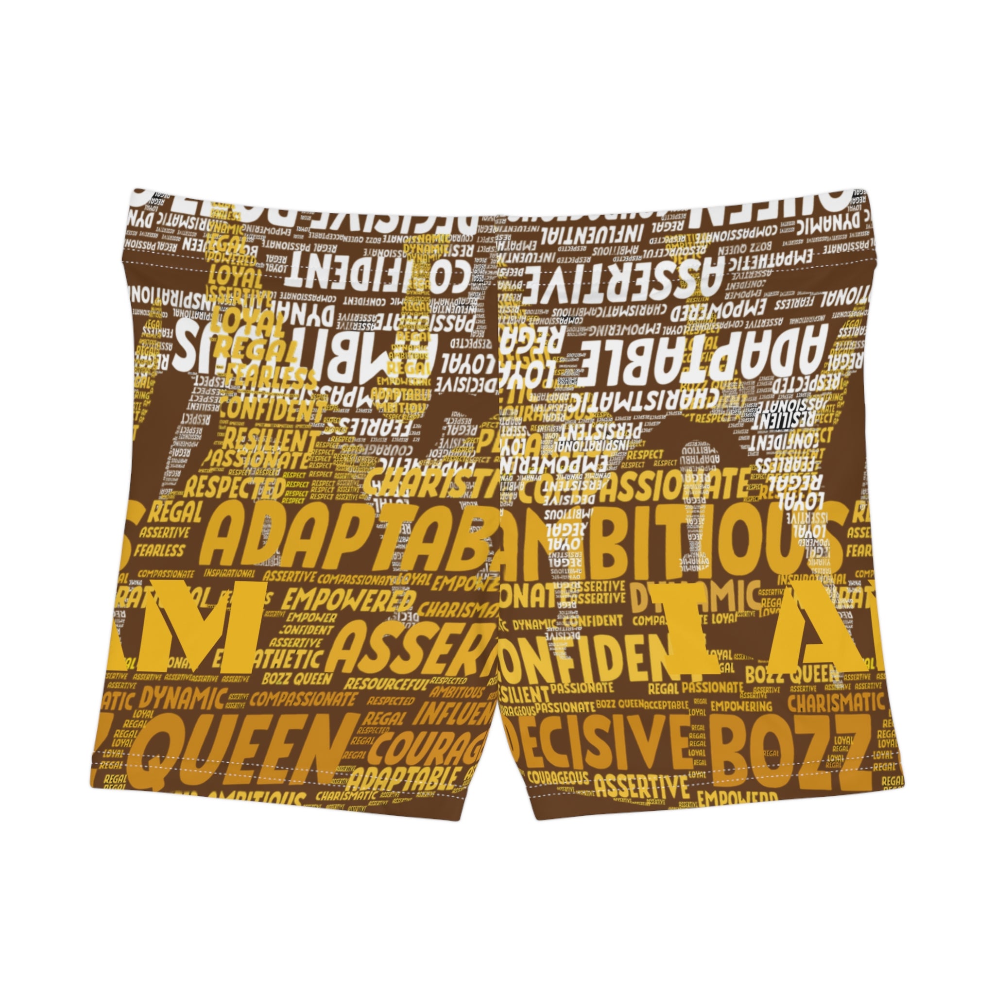 Brown I AM Series Women's Empowerment Shorts - Motivational Activewear