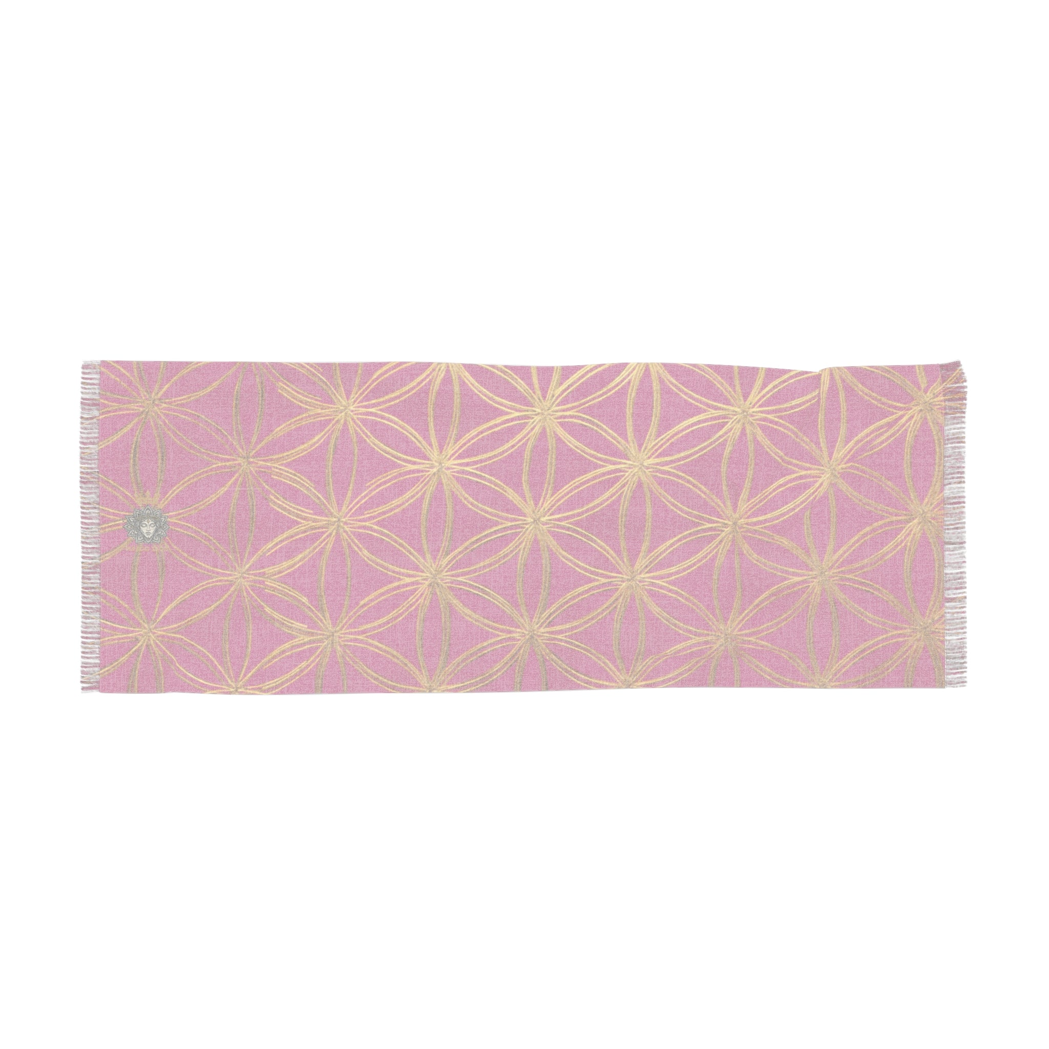 Flower of Life Scarf - Pink & Gold Geometric Pattern | Bozz Queen