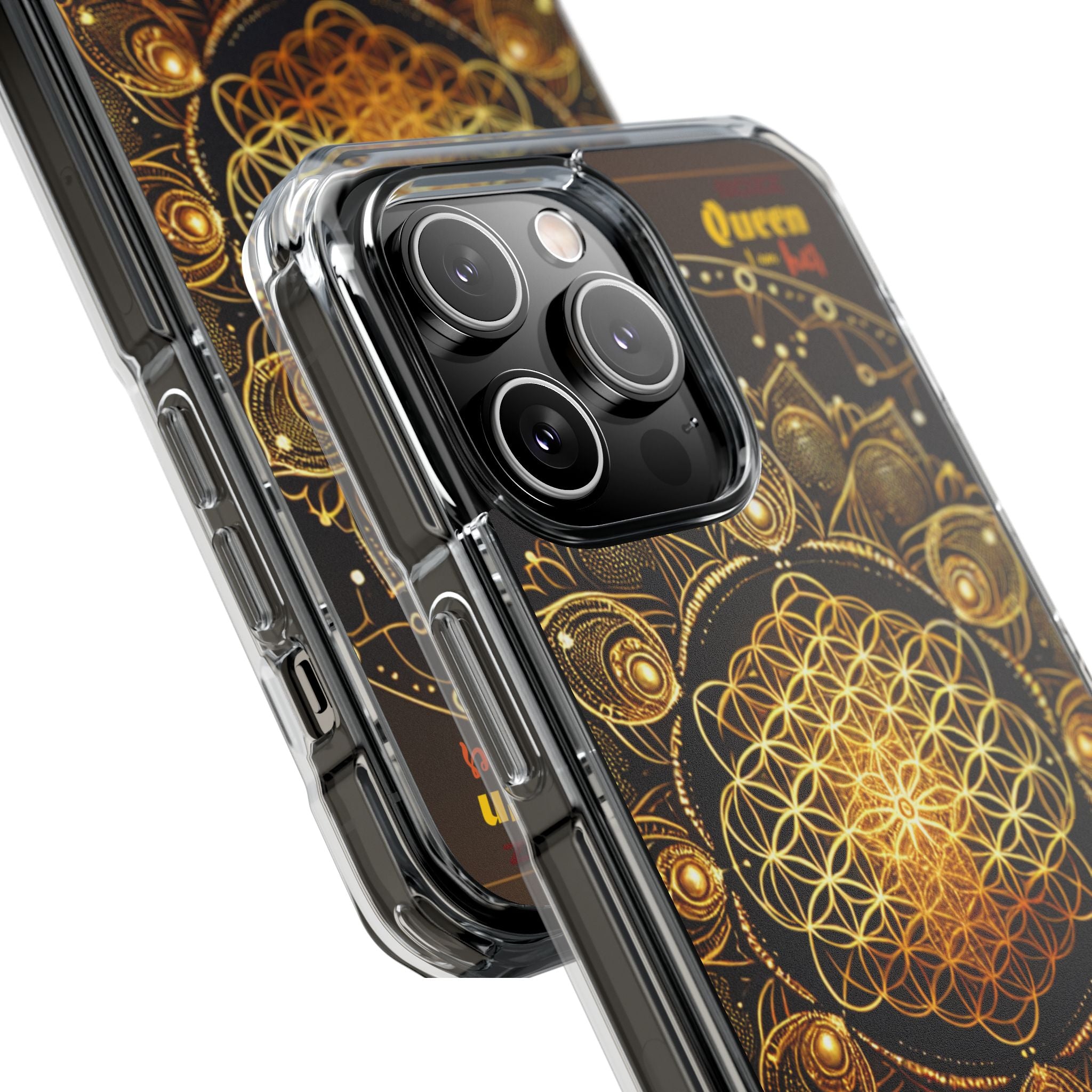 Magnetic Phone Case with Spiritual Mandala Design, Bozz Queen, Durable Clear Impact Case, Unique Gift for Spiritual Seekers, Phone Accessory