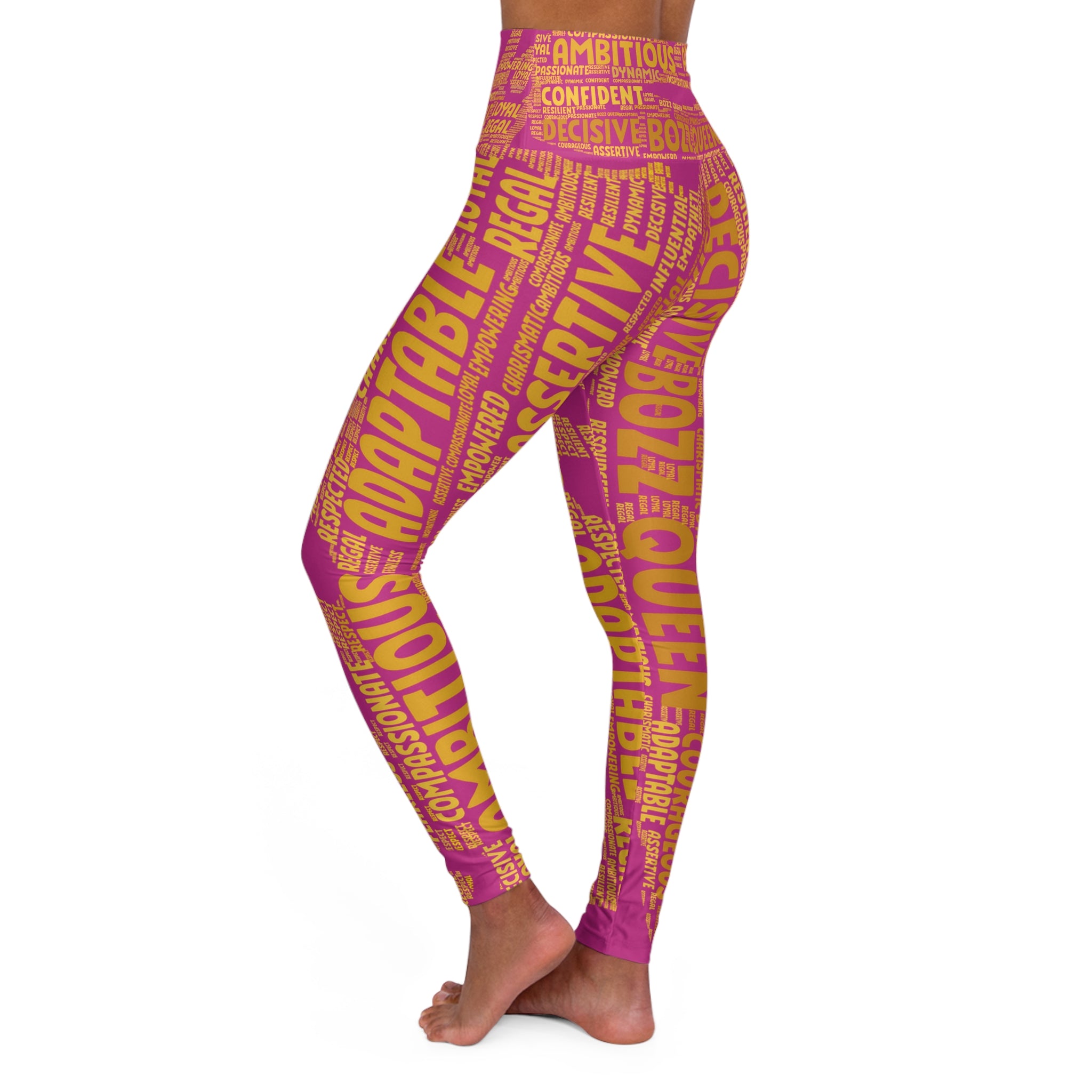 Empowering High Waisted Yoga Leggings - Motivational Activewear