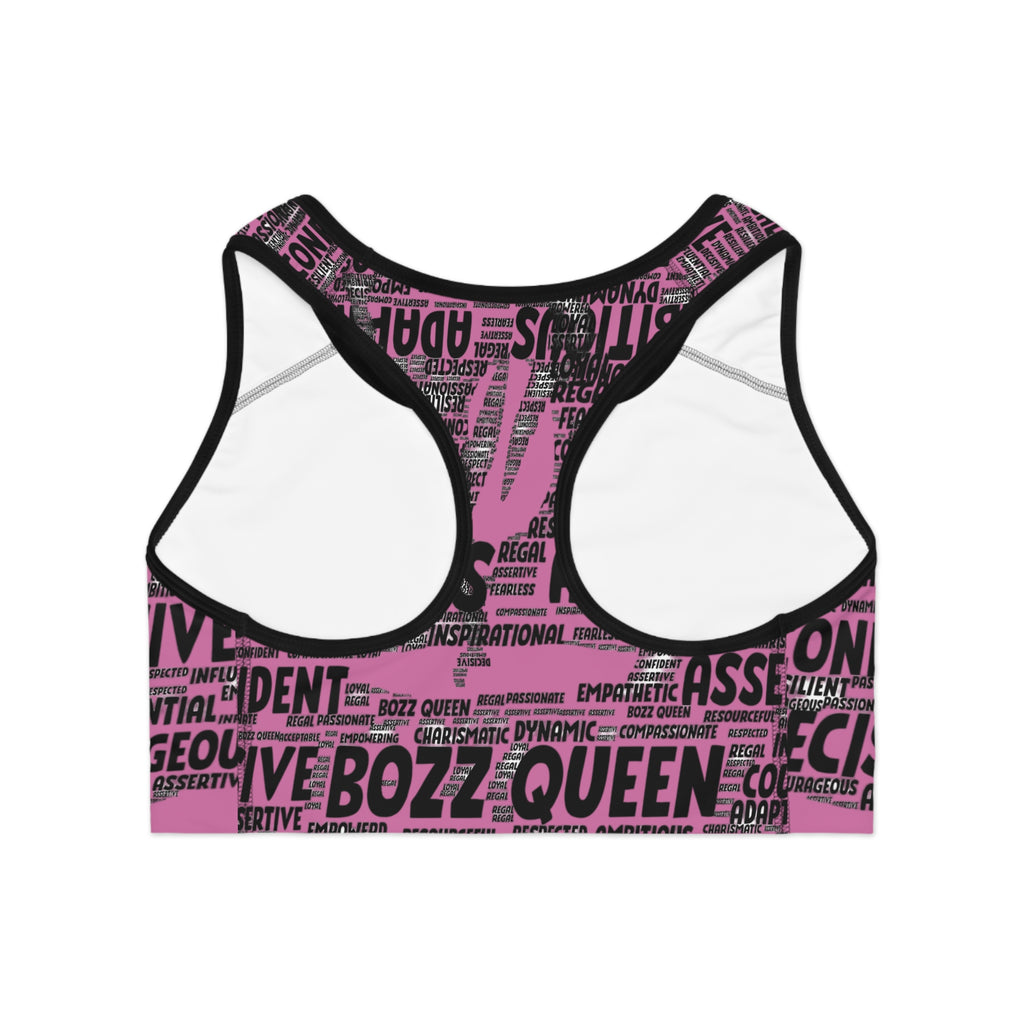 Empowering Sports Bra - Bozz Queen Origin Collection | Light Pink & Black