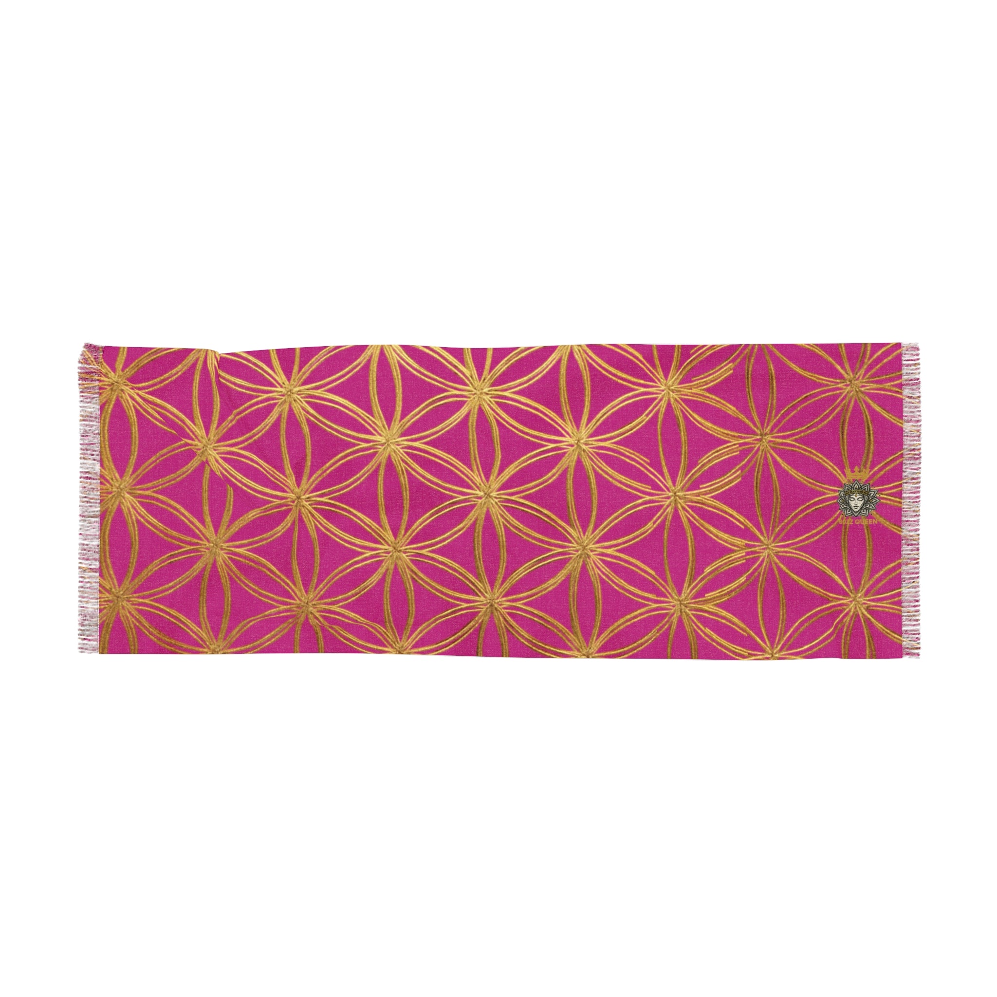Flower of Life Scarf - Pink & Gold Geometric Pattern | Bozz Queen