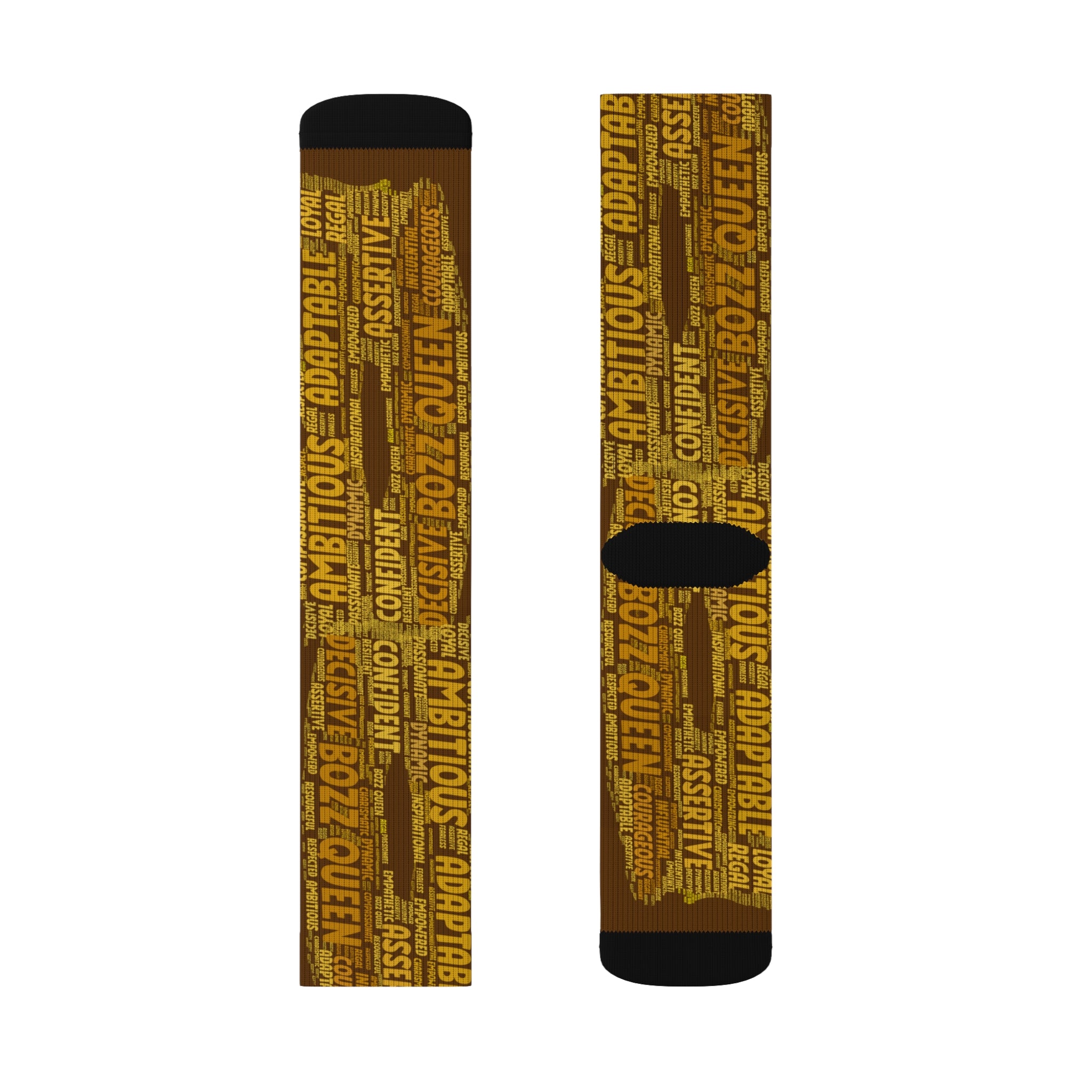 Brown Bold Statement Socks | Inspirational Gift, Trendy Accessories, Positive Affirmations, Unique Fashion, Motivational Wear