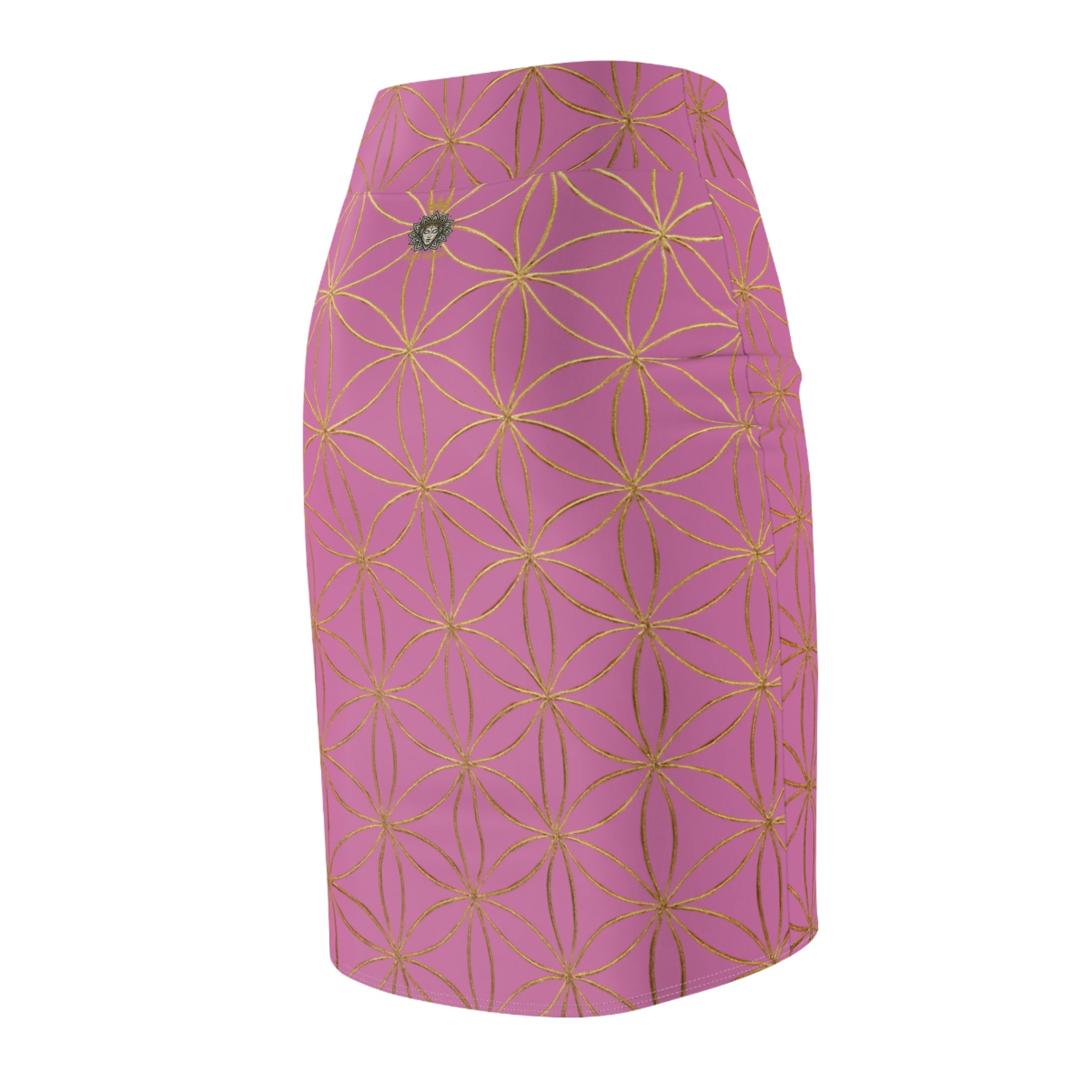 Light Pink Flower of Life Pencil Skirt - Women's Chic Office & Date Night Skirt