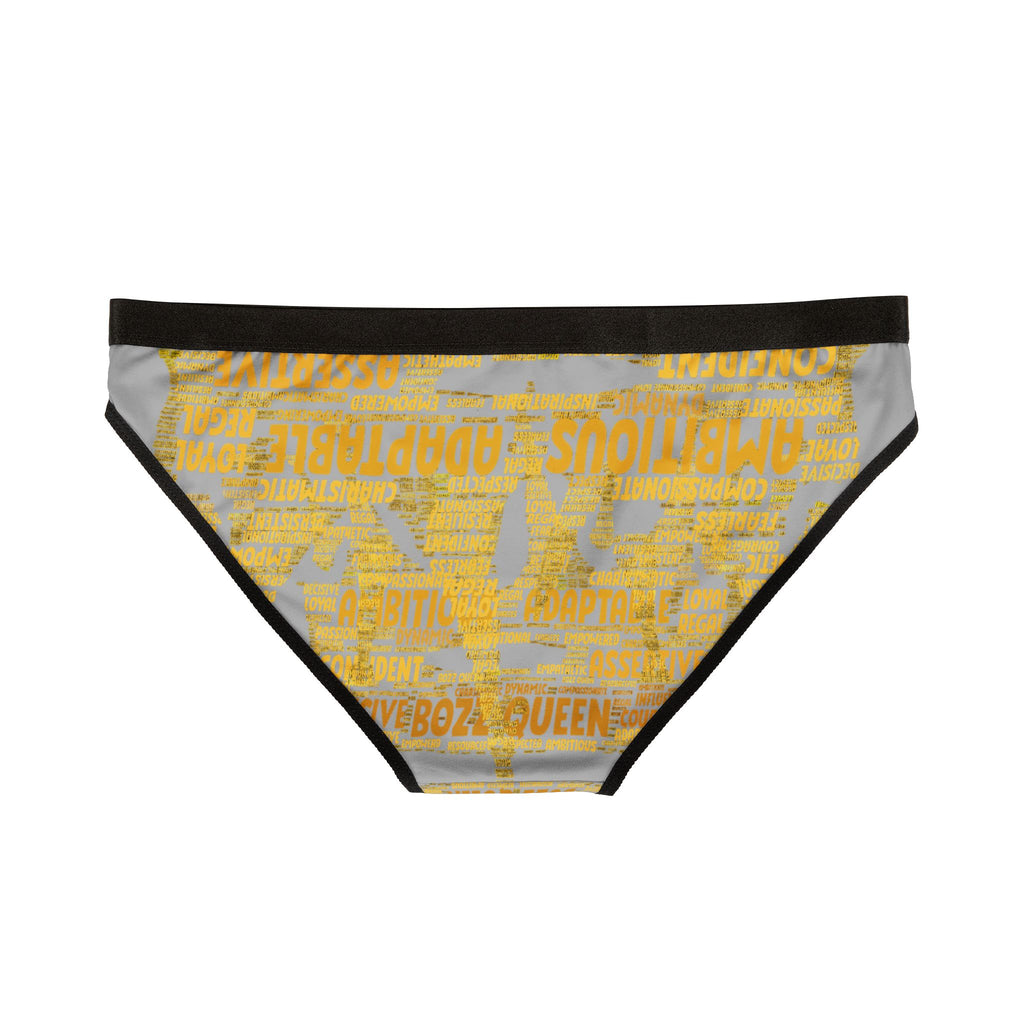 Women's Light Grey Yellow Motivational Underwear - Bold Statement Lingerie