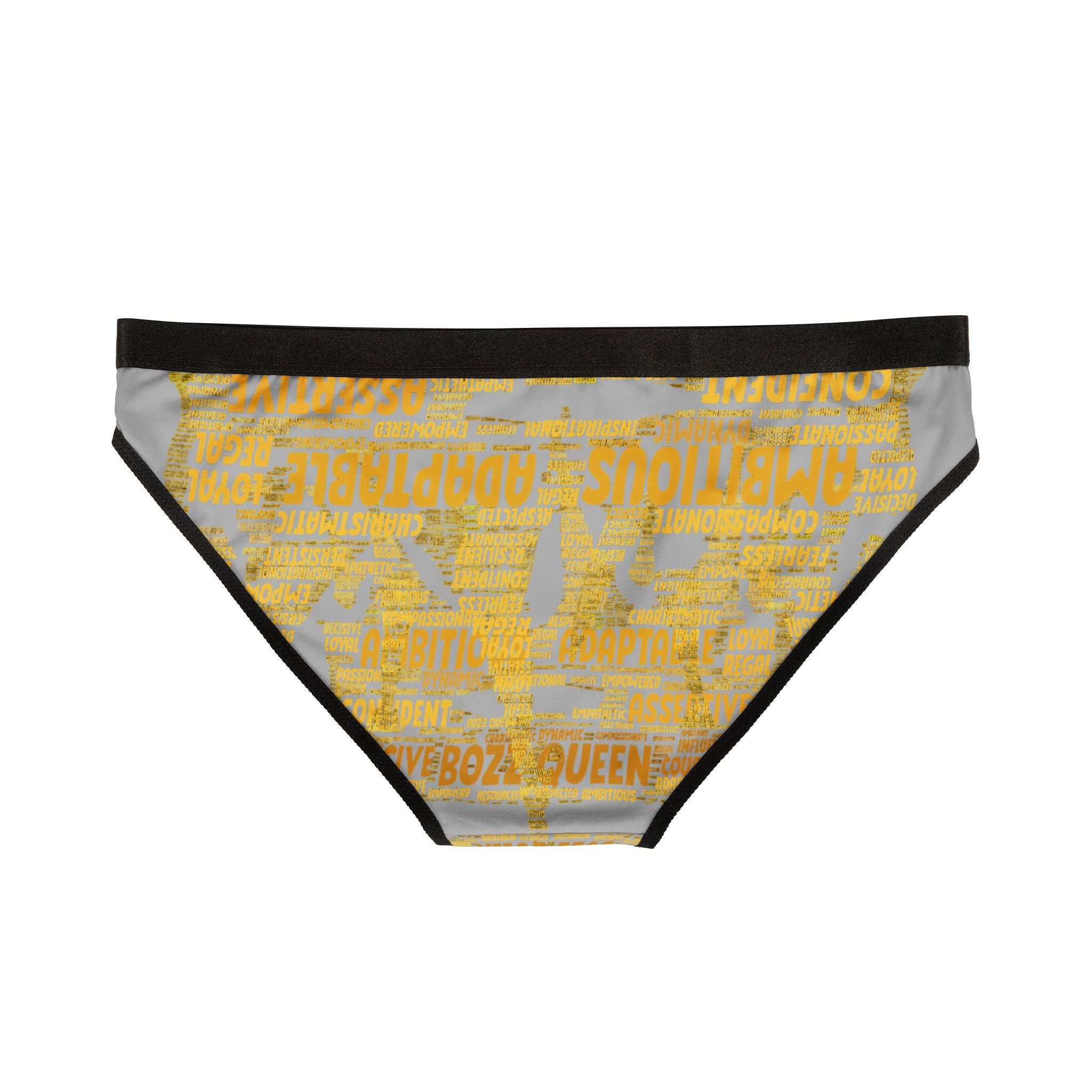 Women's Light Grey Yellow Motivational Underwear - Bold Statement Lingerie