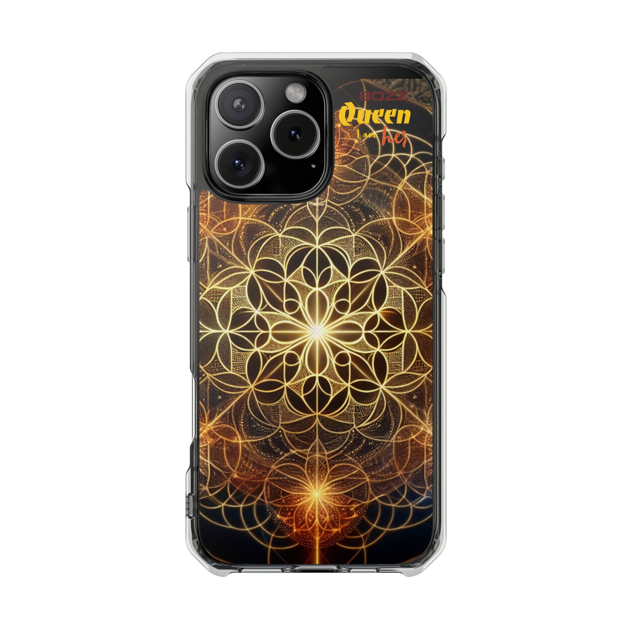 Magnetic Phone Case with Geometric Design, Crystal Clear Protection, Phone Accessory, Gift for Her, Stylish Tech