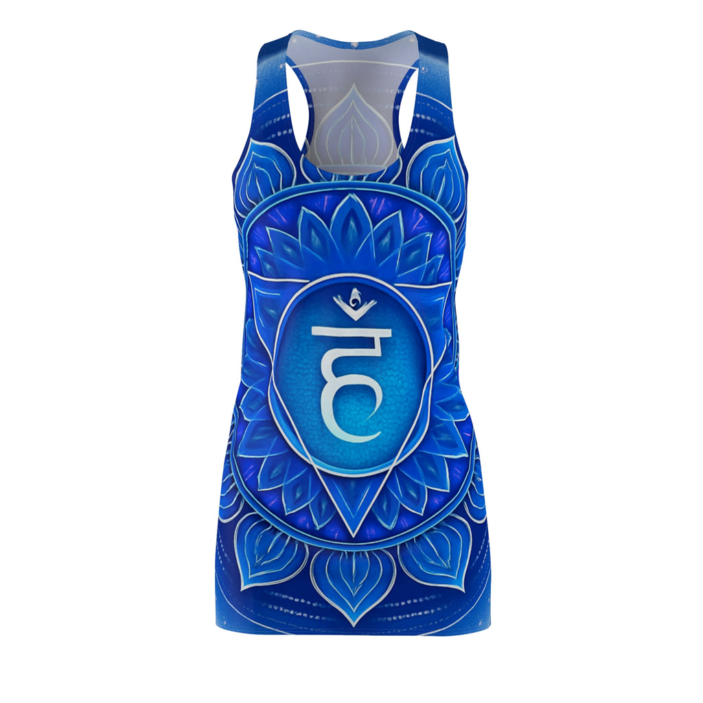 Blue Chakra Flow Racerback Dress - Throat Energy (Vishuddha) Wellness Wear