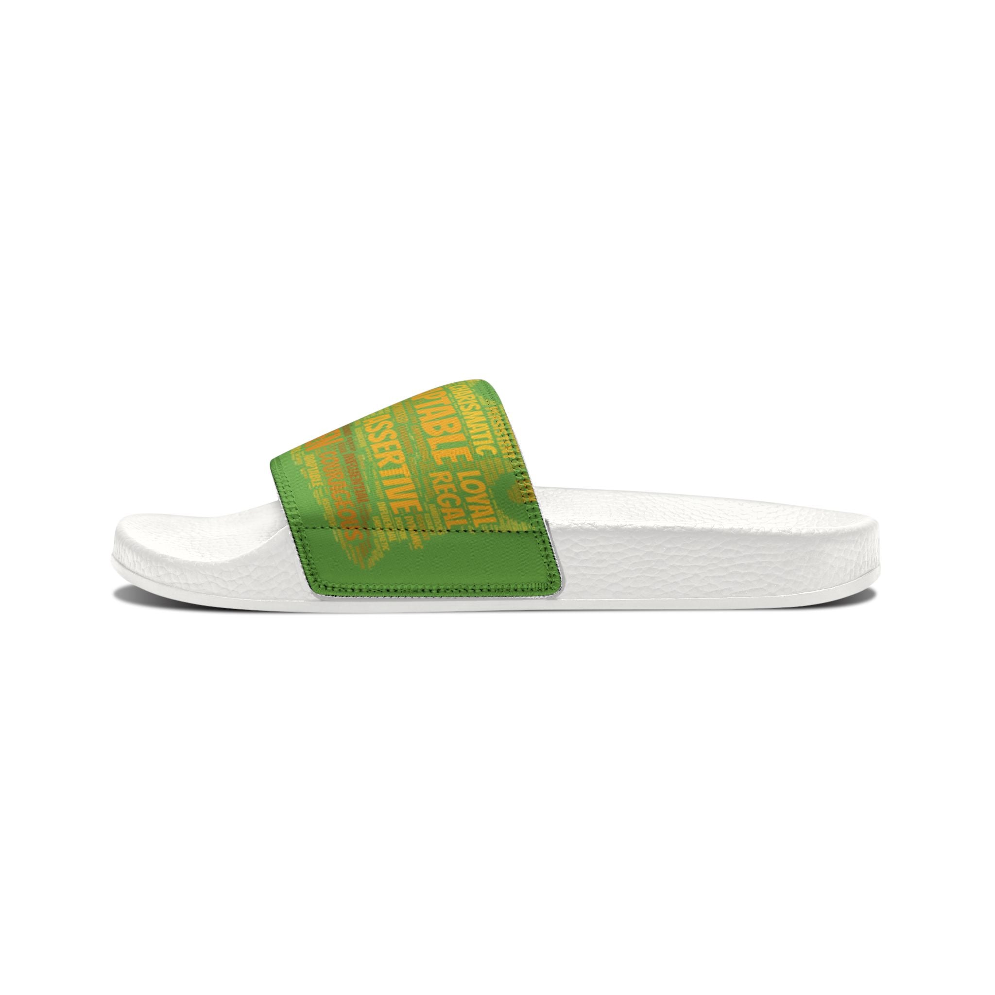 Bozz Queen Green & Gold Women's Sandals - Removable Strap Beach Slides
