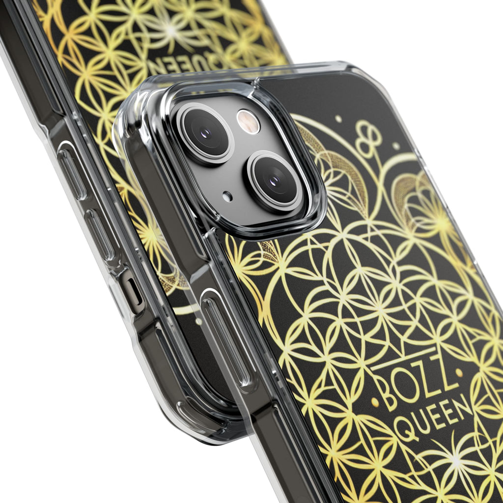 Magnetic Phone Case with Mandala Design, Boz Queen Protective Cover, Gift for Her, Bohemian Aesthetic, Unique Phone Accessory