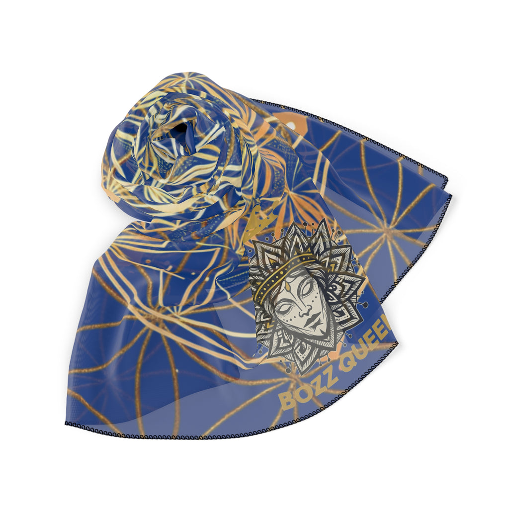 Flower of Life Dark Blue Scarf - Sacred Geometry Spiritual Accessory