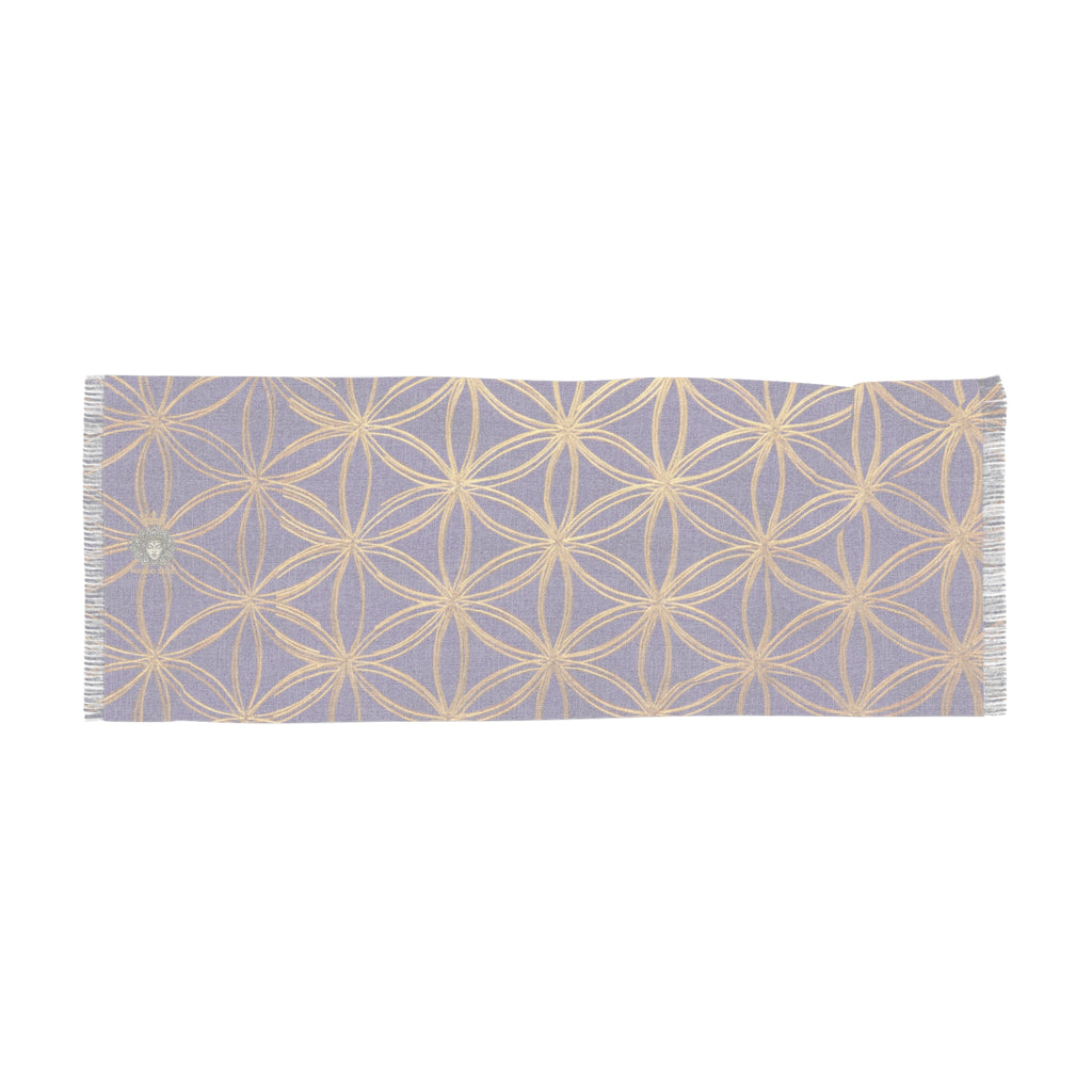 Purple & Gold Flower of Life Scarf - Geometric Pattern | Bozz Queen