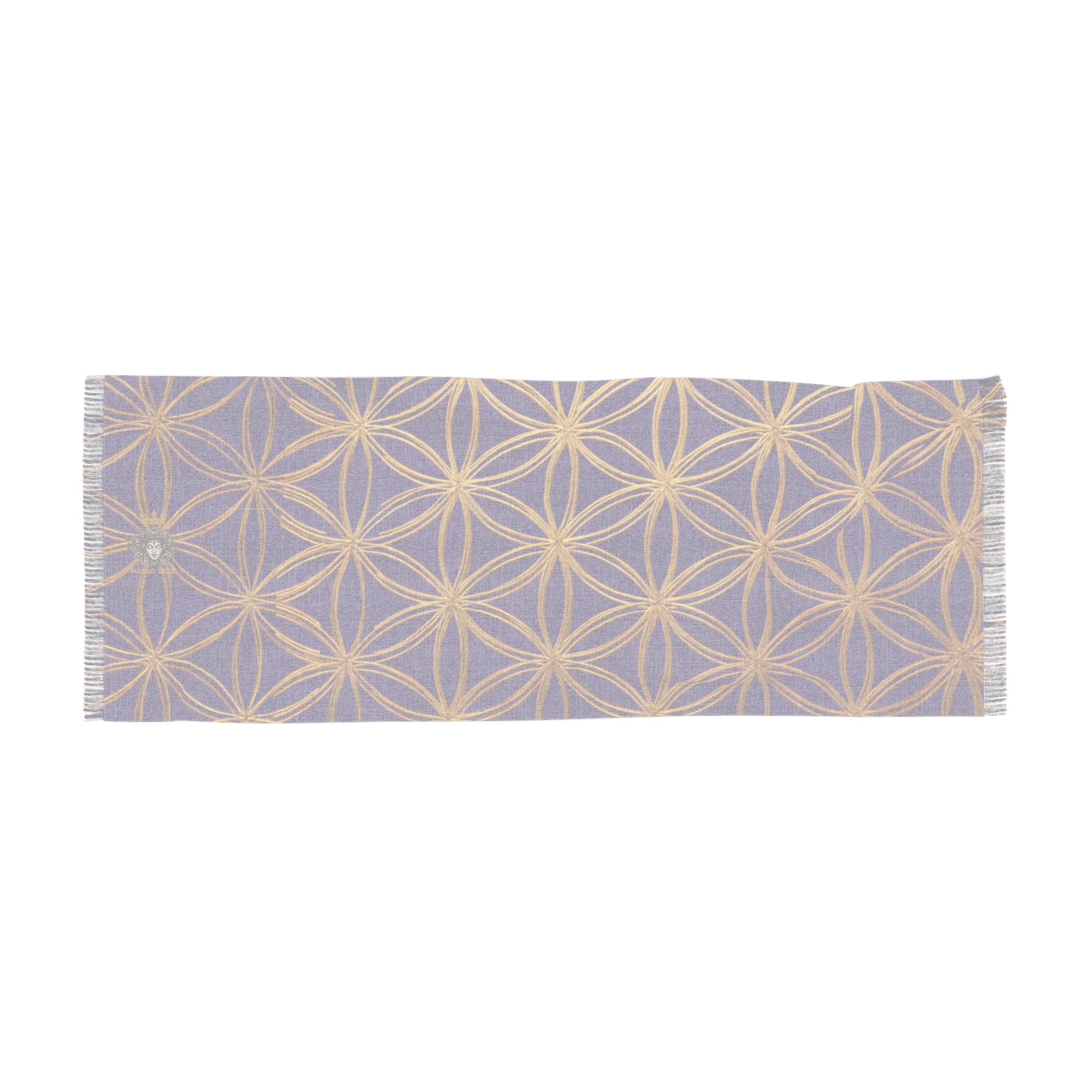 Purple & Gold Flower of Life Scarf - Geometric Pattern | Bozz Queen