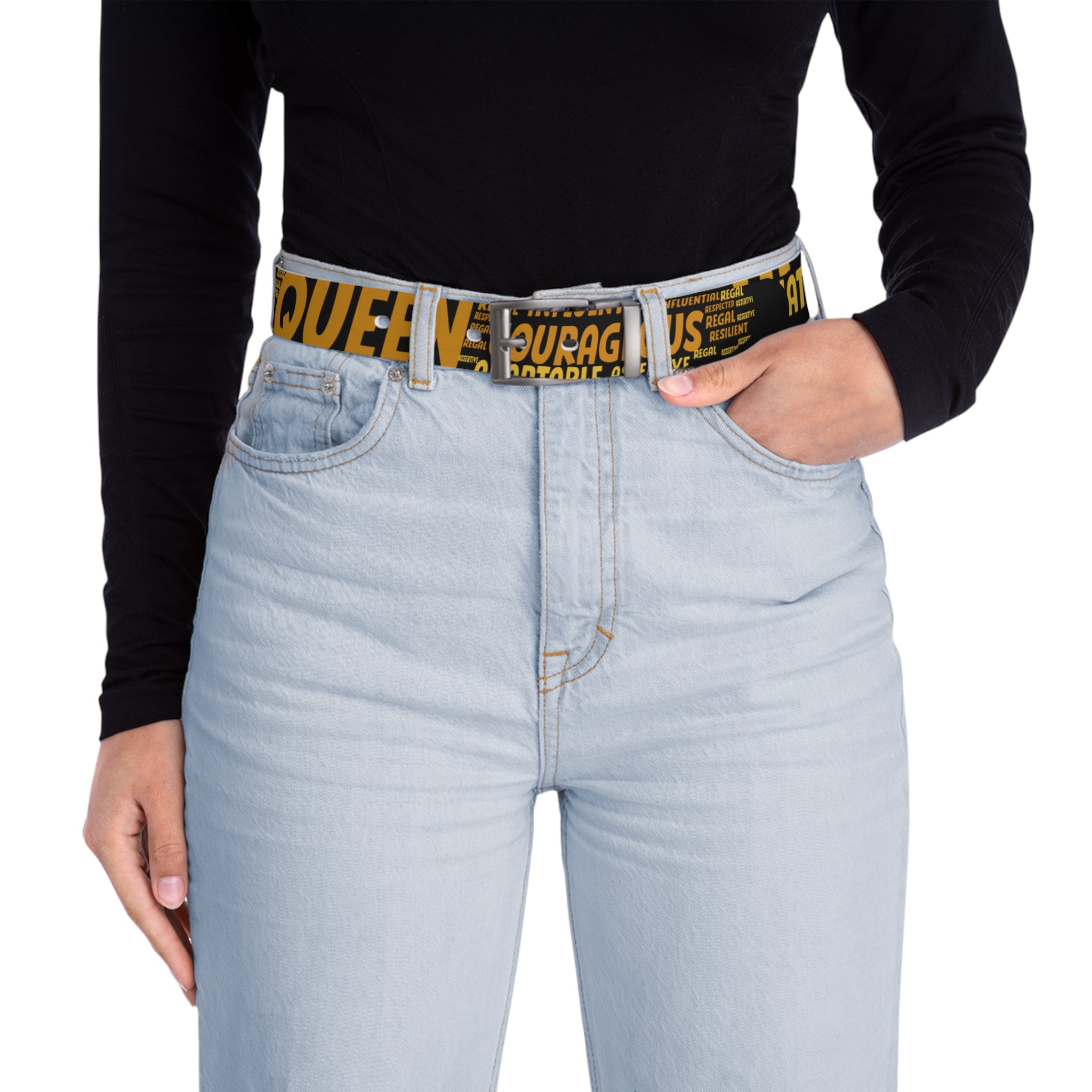 BOZZ QUEEN Motivational Belt - Empowering Quote Fashion Accessory